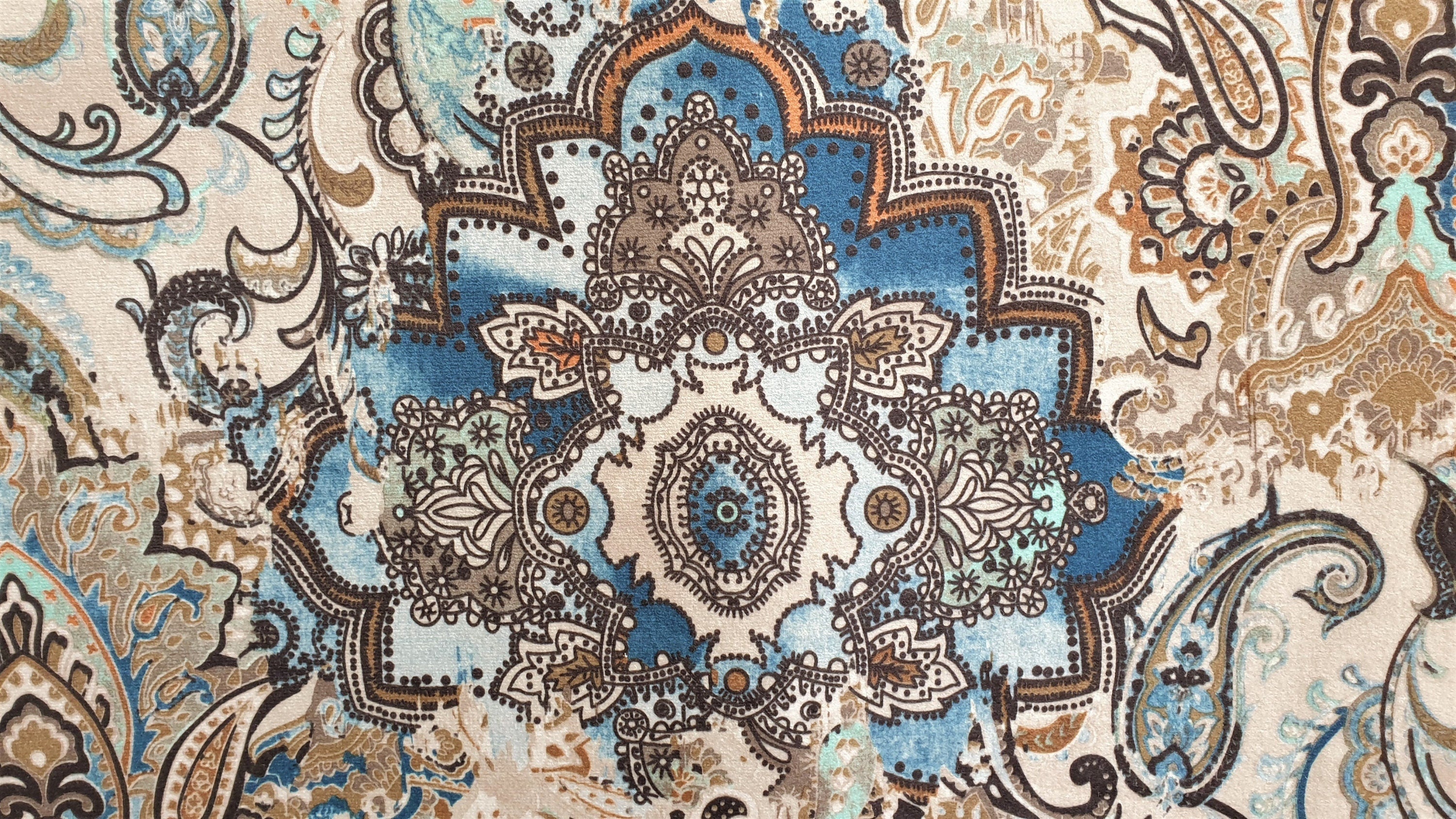 Arabian Love Damask Printed Velvet Fabric By The Yard - Premium Decorative Upholstery Material for Curtains, Pillows & Home Decor