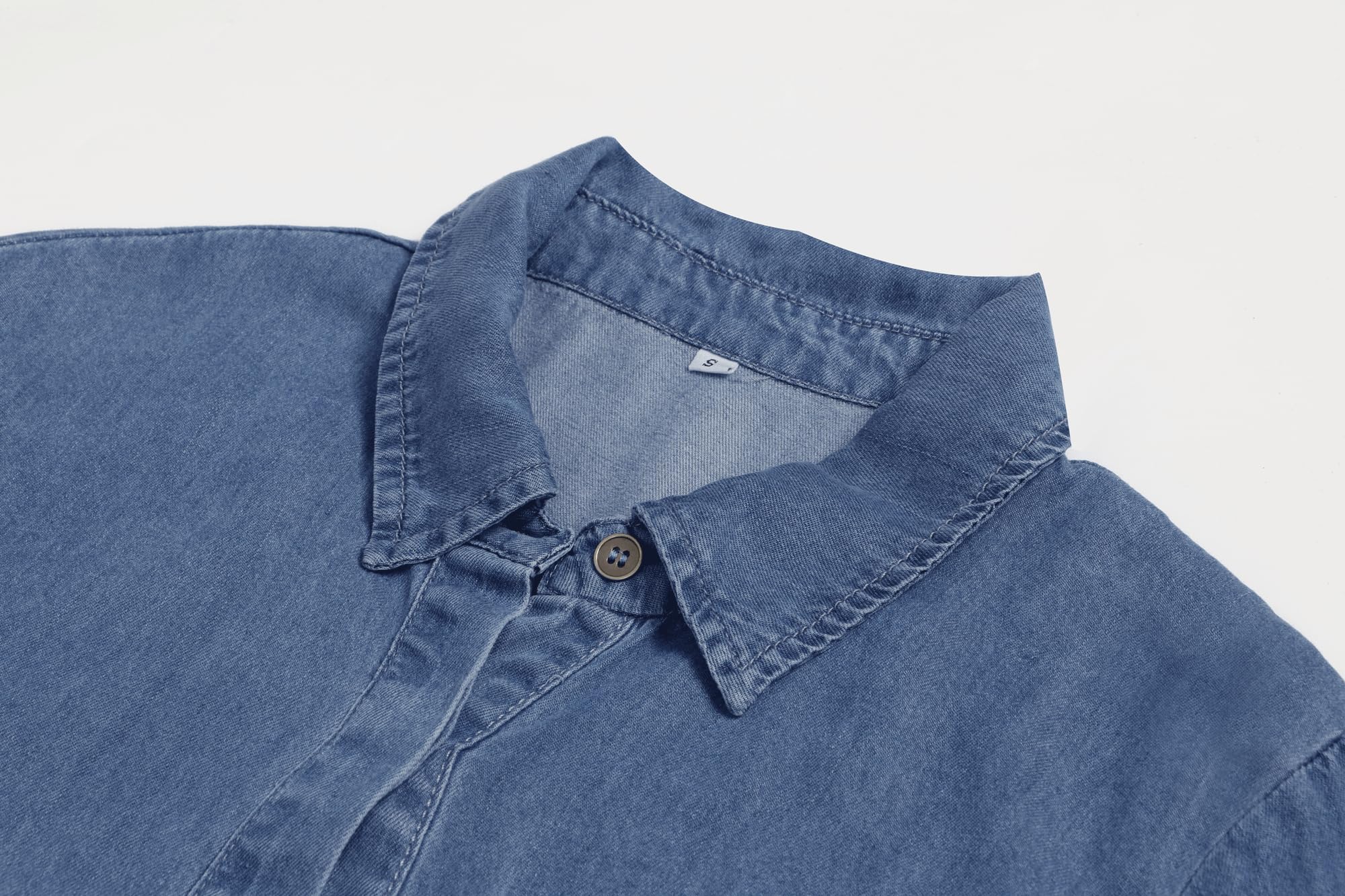 UTCoco Women's Vintage Denim Dress 2025 - Casual Loose Fit Long Sleeve Button Down Jean Shirt Dress with Pockets | Perfect for Everyday Wear, Office & Date Nights