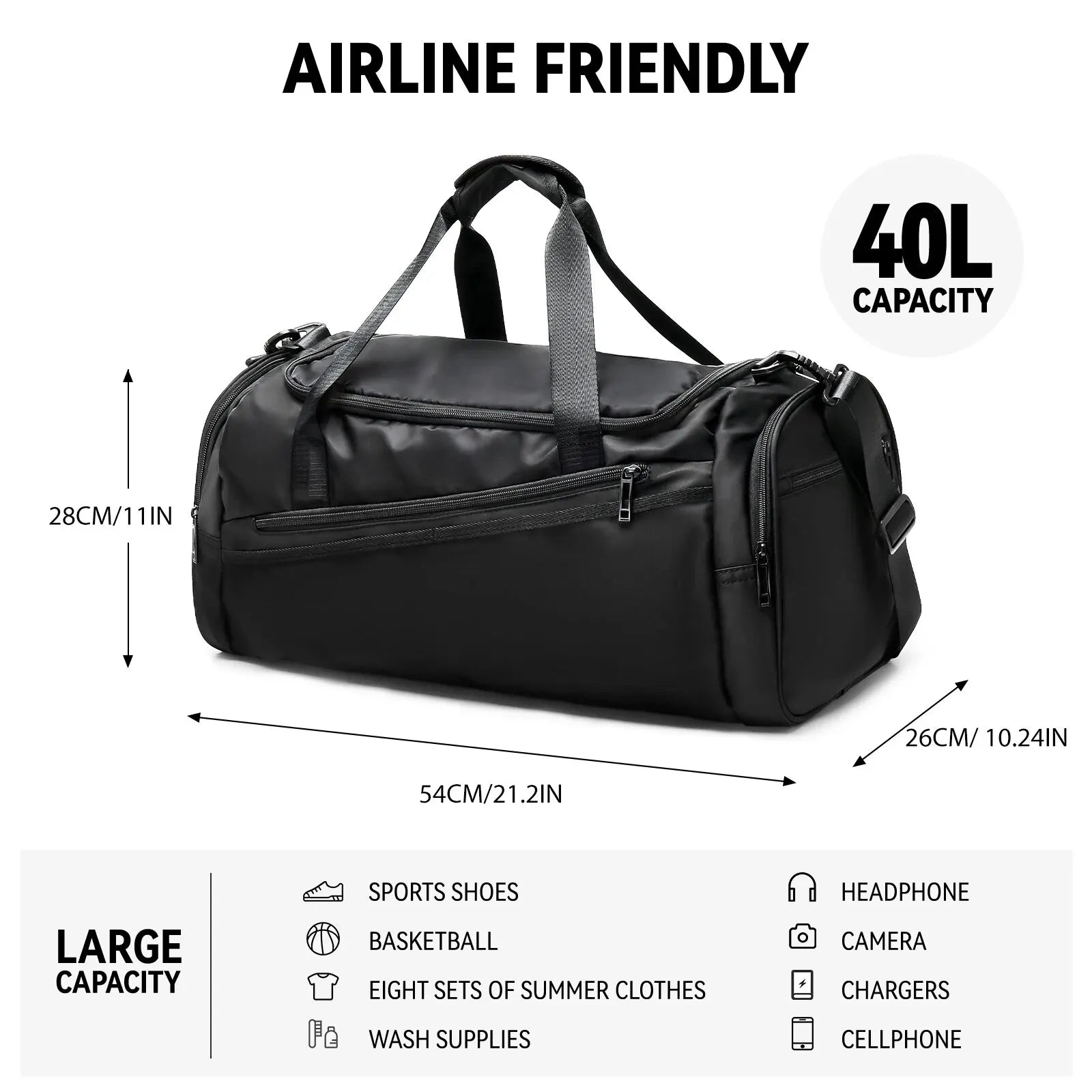 Likros Sports Gym Bag for Men - Durable Travel Duffel Bag with Separate Shoes Compartment | Perfect for Workout, Gym, Travel & Sports Gear Storage