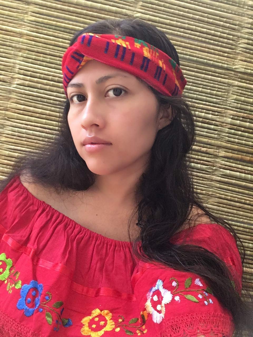 Authentic Red Mexican Handband - Cambaya Headband, Diadema, Rebozo, Diadem & Valerina - Perfect for Festivals, Weddings & Cultural Events