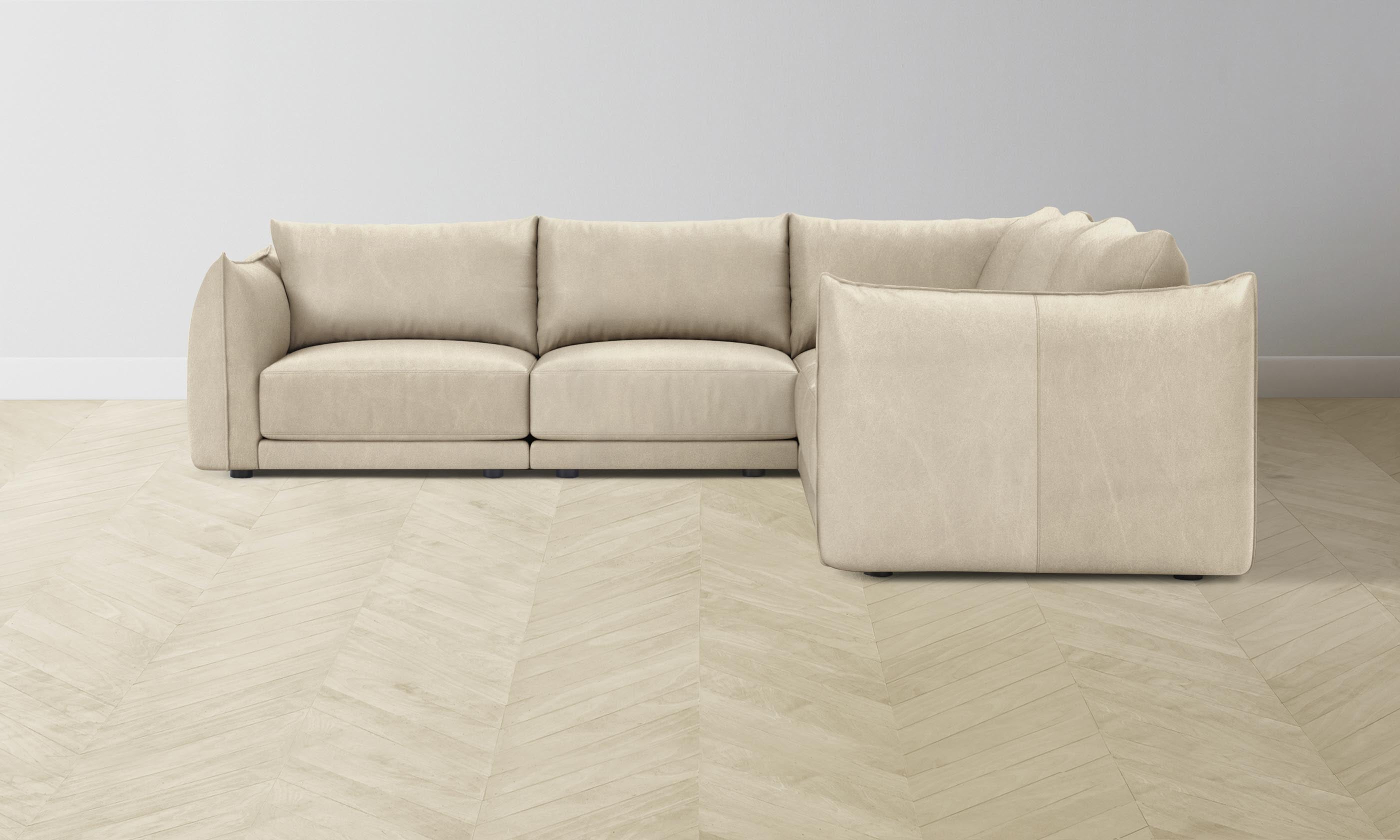 Luxury Jones Modular Sectional Sofa in Tuscan Leather Bisque - Perfect for Living Room, Lounge & Home Theater Comfort