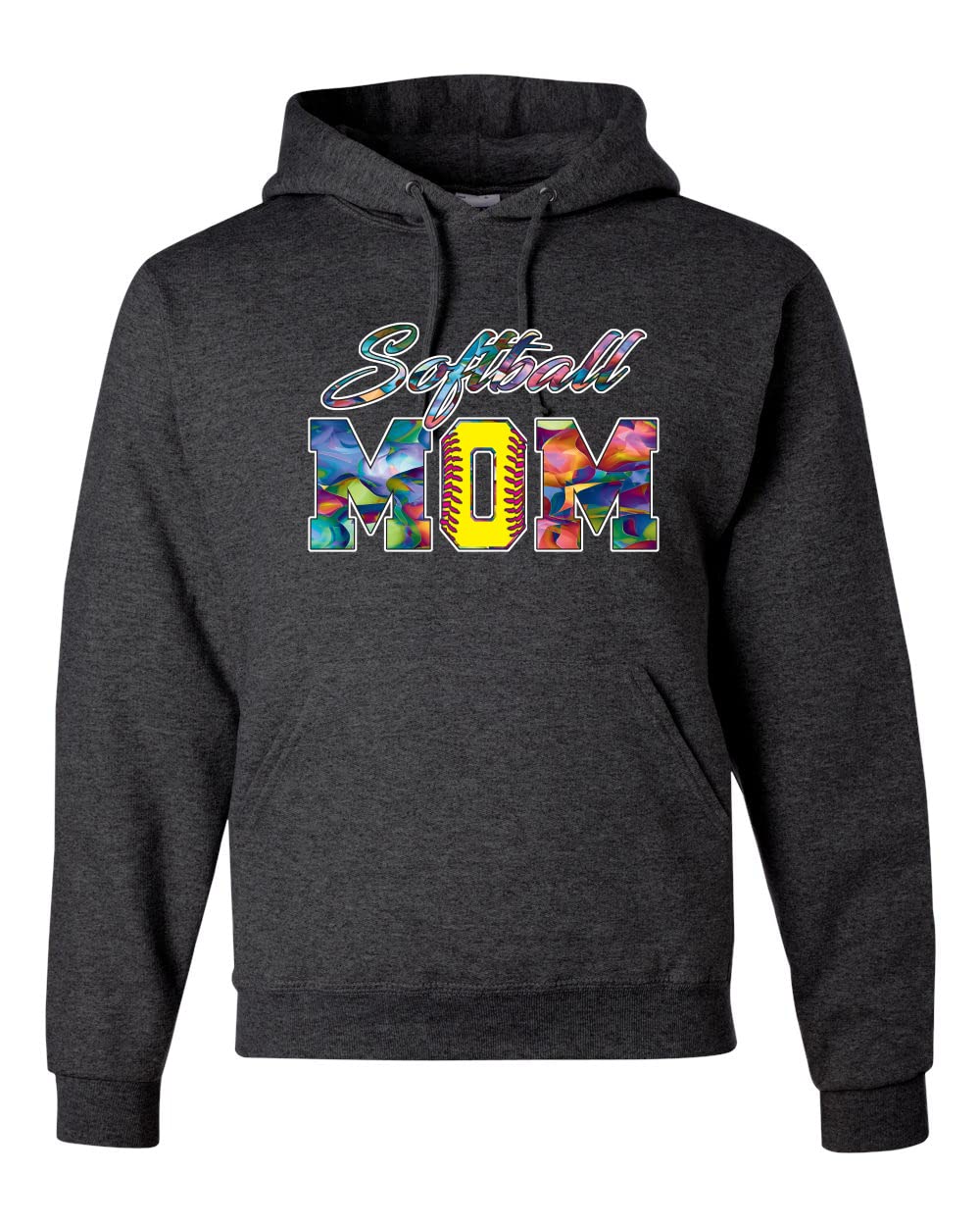 Wild Bobby Colorful Softball Mom Hoodie - Unisex Graphic Sweatshirt for Mother's Day Gifts - Perfect for Baseball Games, Team Spirit & Casual Wear