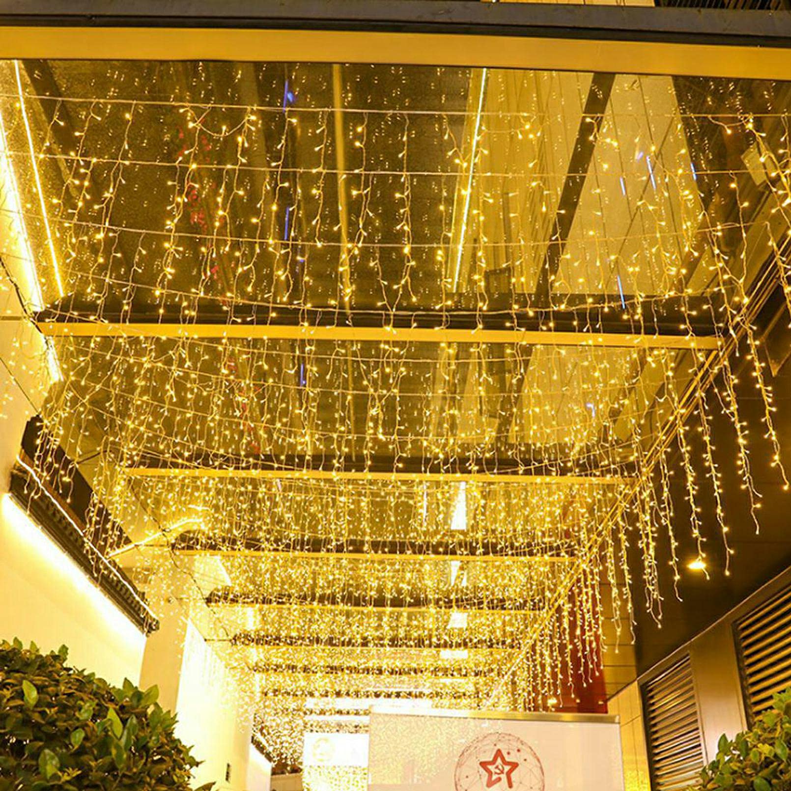 216 LED Icicle String Lights - 16.4FT Warm White Christmas Lights with 8 Lighting Modes for Indoor & Outdoor Holiday Decorations - Perfect for Parties, Mall Displays, Patio, Yard & Home Decor (5M Length)