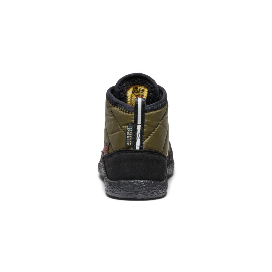 Little Kids' Howser II Waterproof Chukka Boots - Dark Olive/Gold Flame | Water-Resistant Outdoor Shoes for Boys & Girls | Perfect for Hiking, Rainy Days & Playground Adventures