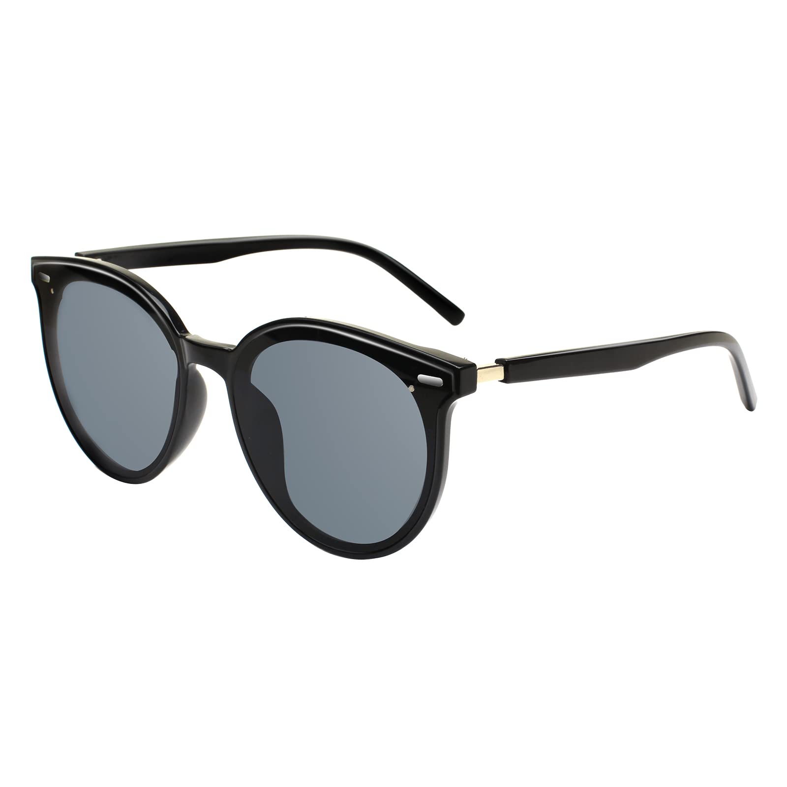 ZONLON Classic Round Polarized Sunglasses for Women & Men - Retro Vintage UV Protection Shades with Large Plastic Frame - Perfect for Driving, Beach & Outdoor Activities