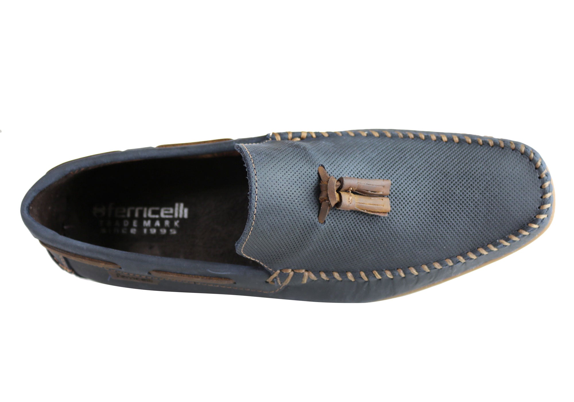 Ferricelli Enzo Men's Comfortable Leather Casual Loafers - Handmade in Brazil - Perfect for Business Casual & Weekend Outings