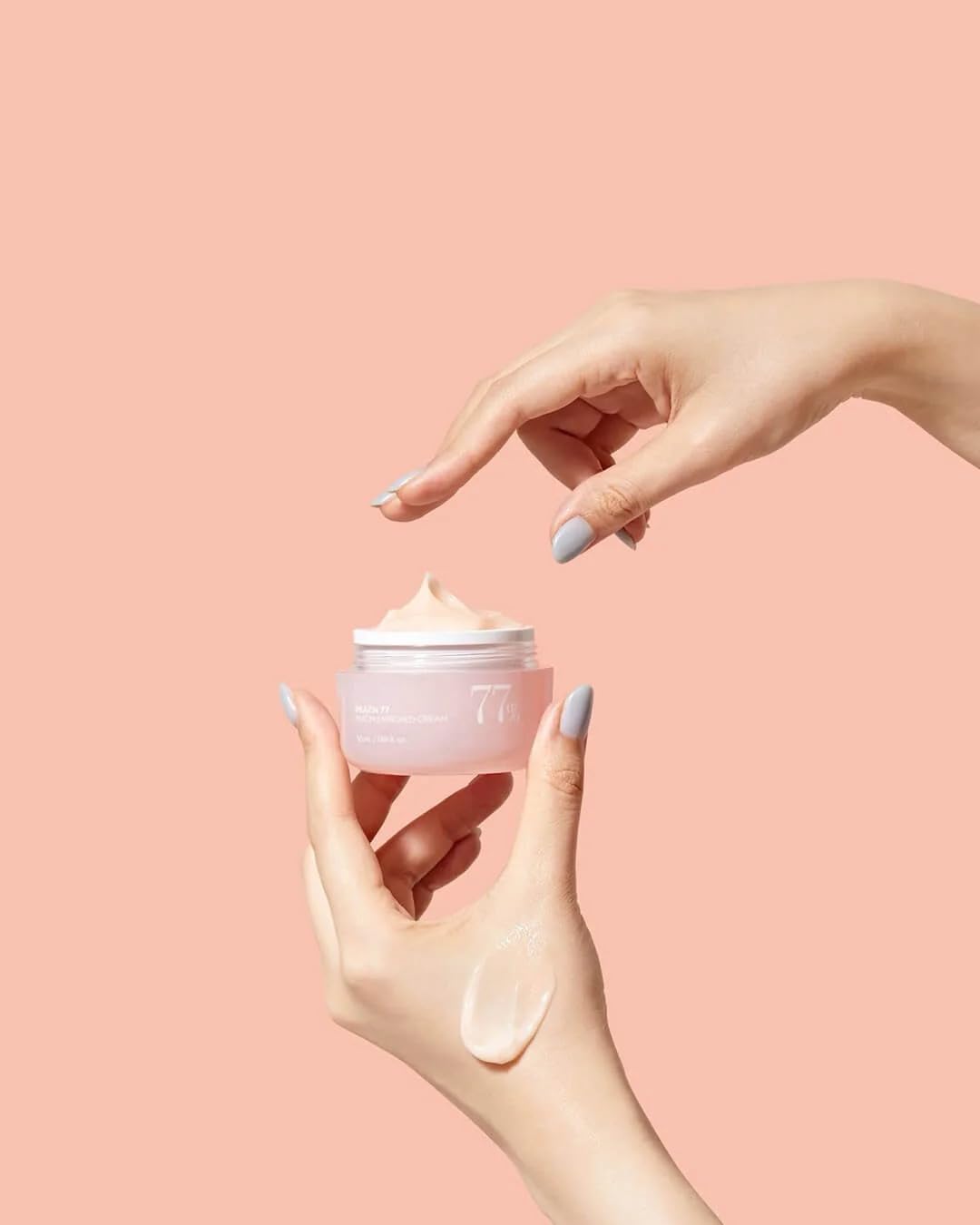 Peach 77% Cream - Vitamin B12 & Collagen Face Moisturizer for Dry Skin | Korean Hydrating Skincare for Glass Skin Effect | 50ml (1.69 fl.oz) | Perfect for Night Routine & Winter Skin Care