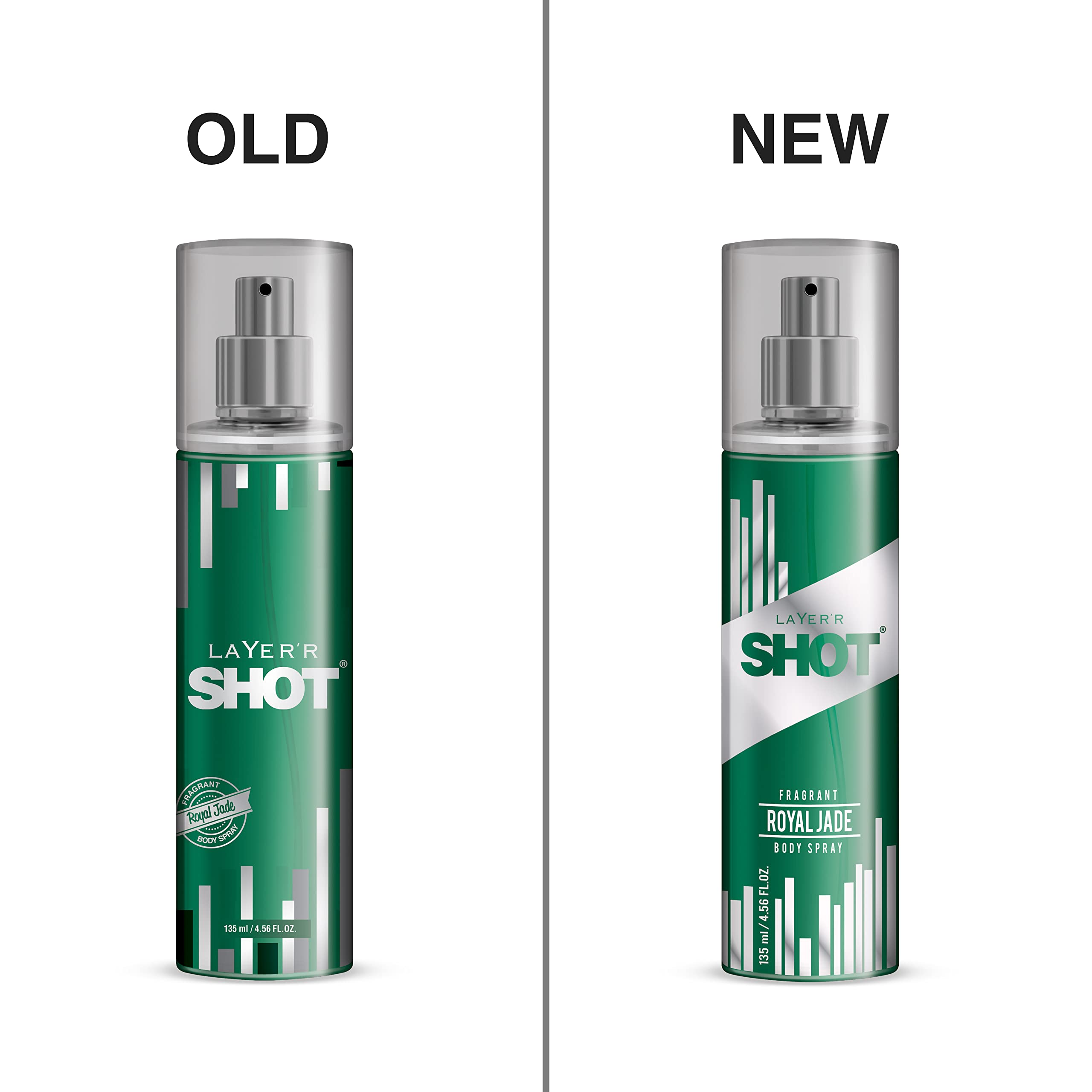 Layer'r Shot Royal Jade Deodorant Body Spray for Men, 135ml - Long Lasting Freshness for Gym, Work & Daily Use