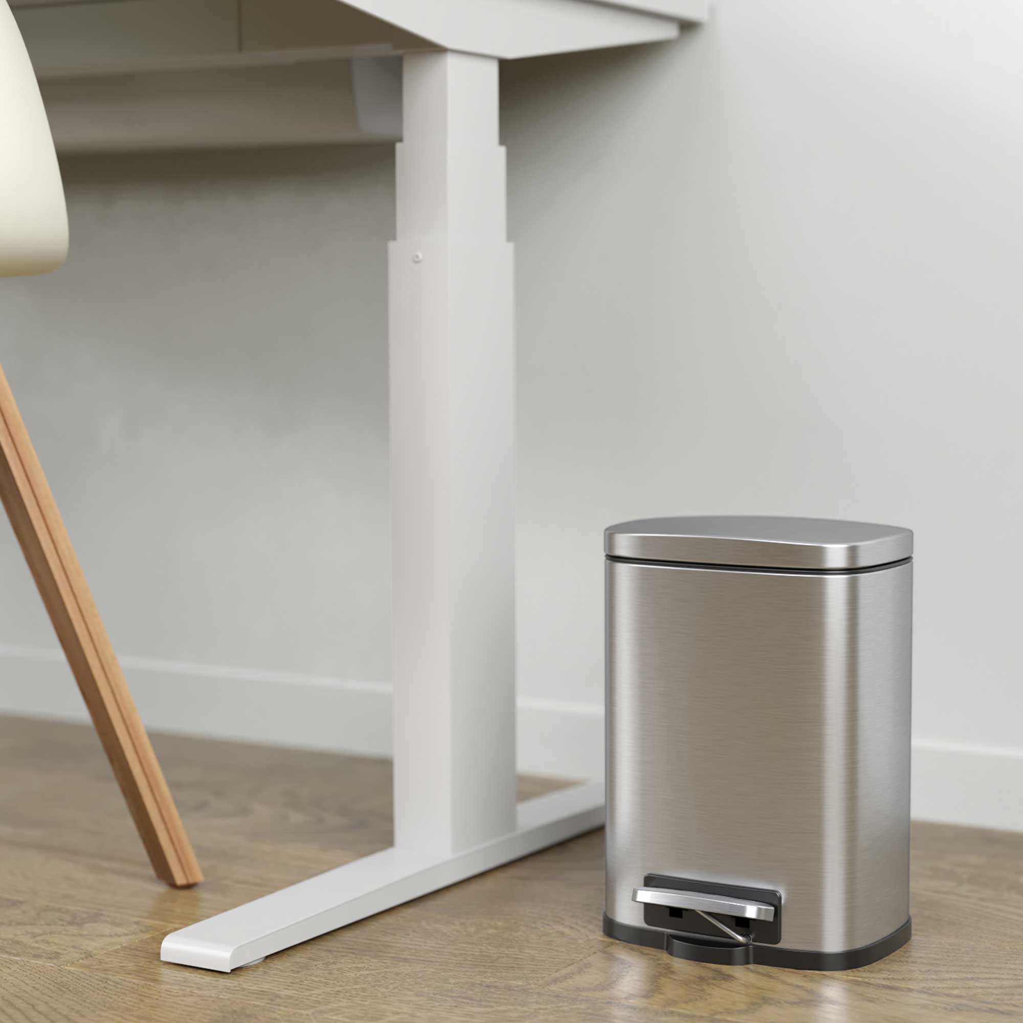 5 Liter SoftStep Composite Step Trash Can with Odor-Absorbing Technology - Hands-Free Kitchen & Bathroom Waste Bin for Easy Disposal
