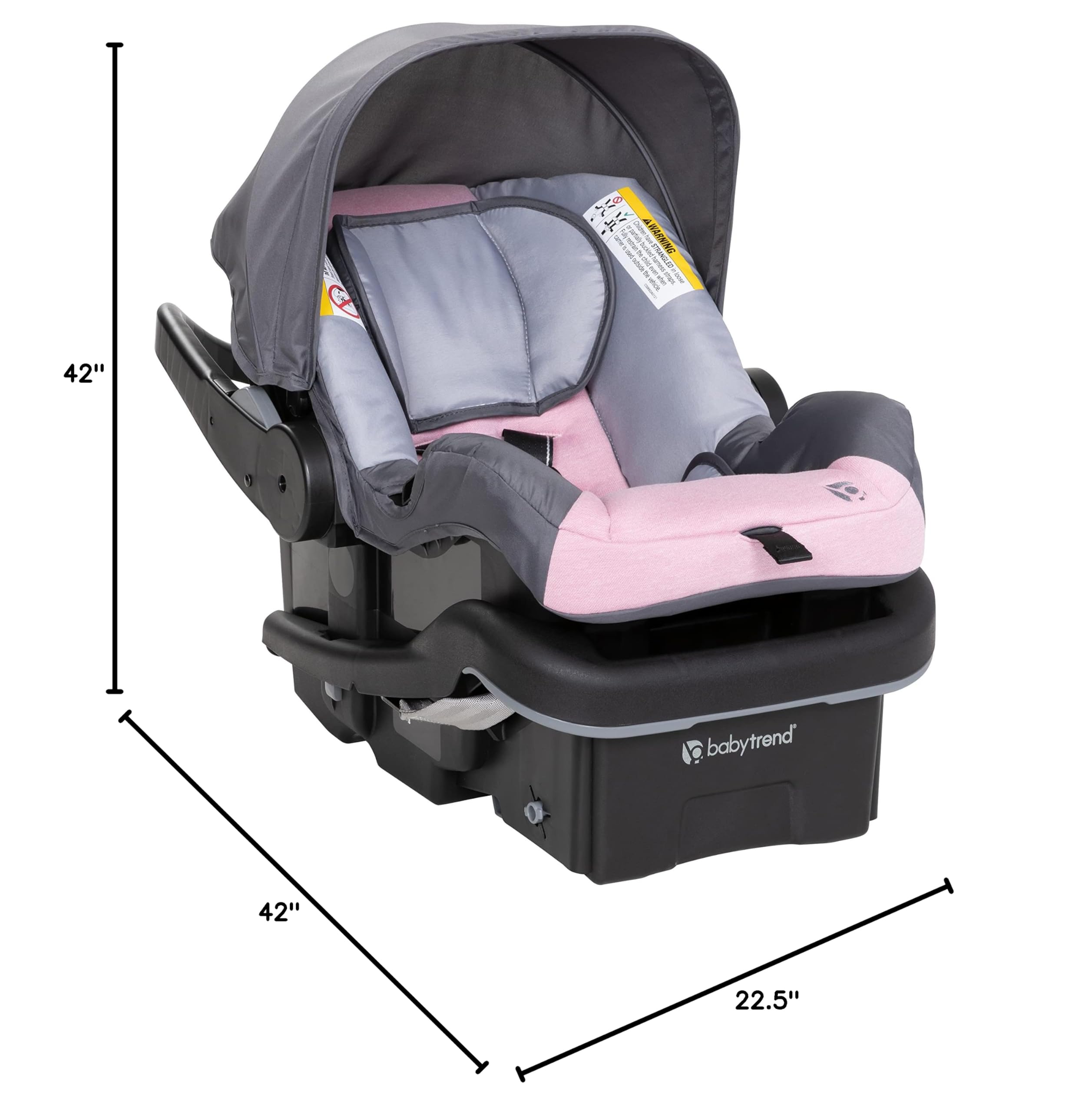 Baby Trend Passport® Cargo Stroller Travel System with EZ-Lift™ PLUS Infant Car Seat - Lightweight Compact Stroller for Newborns & Toddlers, Pink Bamboo Design | Perfect for Air Travel, Shopping & Daily Walks