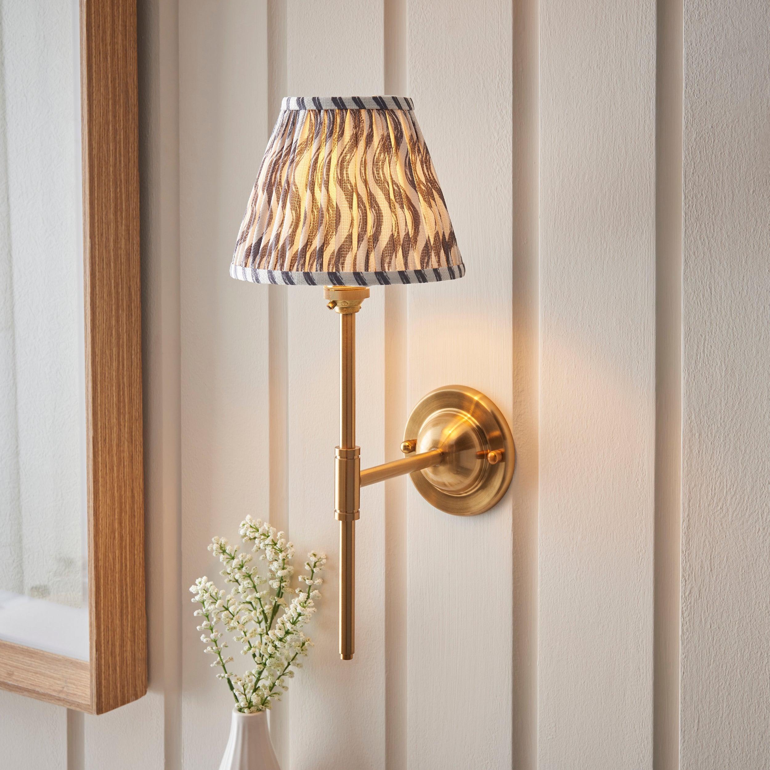 Brass Dome T Bar Wall Light with 16cm Shade - Vintage Industrial Ceiling Fixture for Living Room, Bedroom, or Entryway Lighting