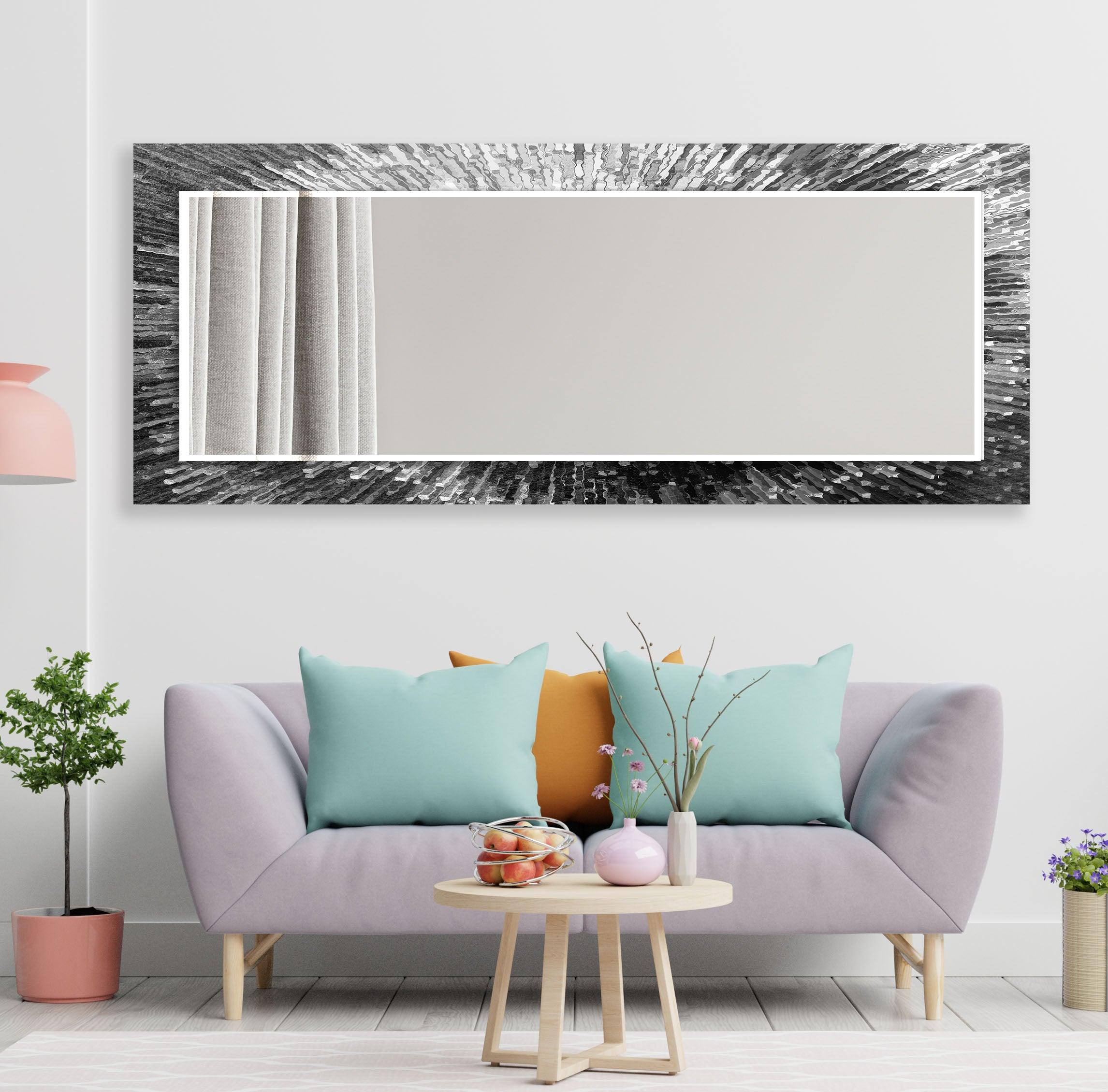 Stylish Black Splash Wall Mirror - Modern Decorative Bathroom & Living Room Mirror for Home Decor - Perfect for Vanity, Entryway, and Bedroom Accent
