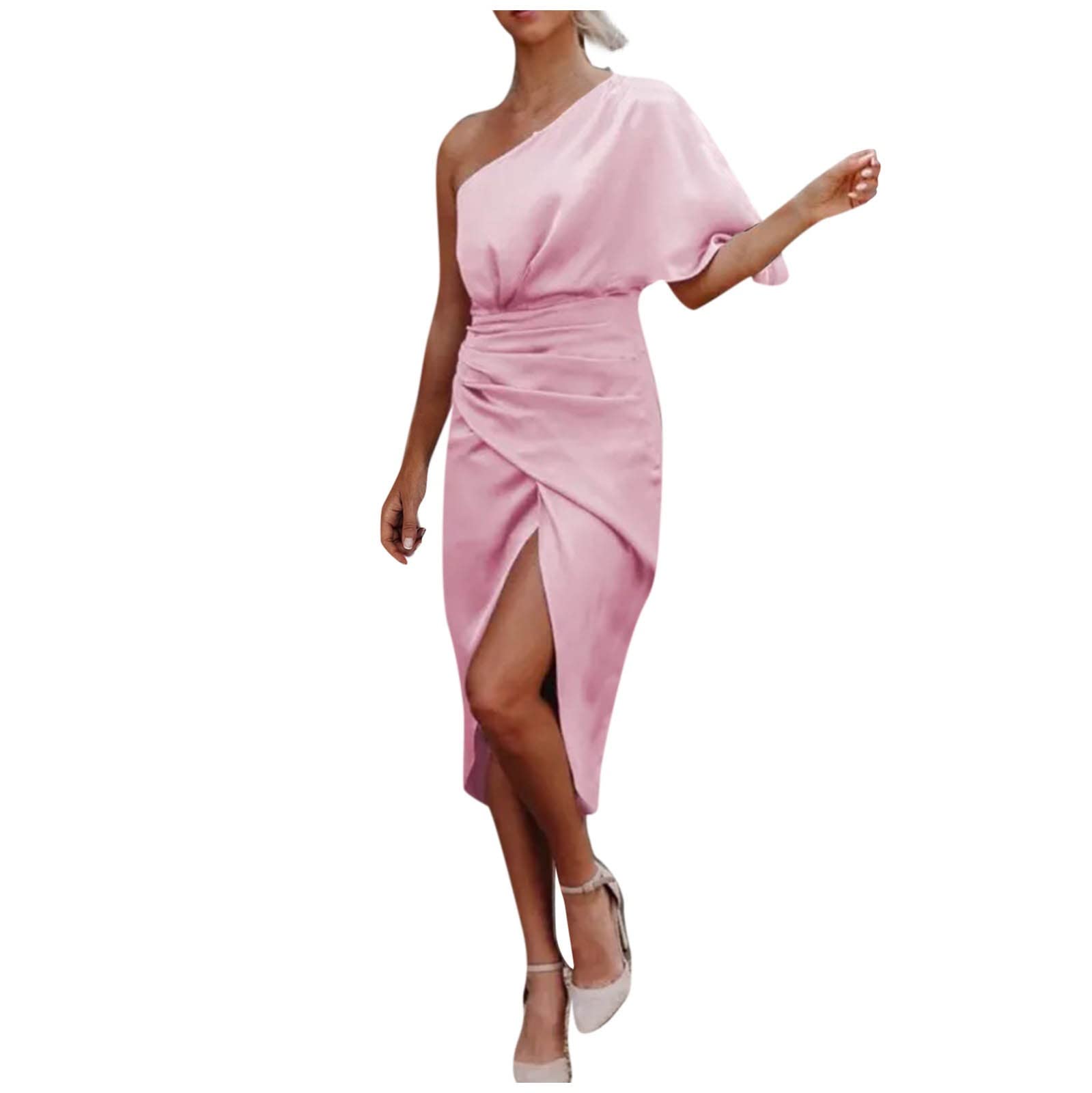 Sexy Off Shoulder Cocktail Dress for Women - Summer Sleeveless Bodycon Mini Dress with Side Slit, Perfect for Night Out, Party, Date Night & Club Wear