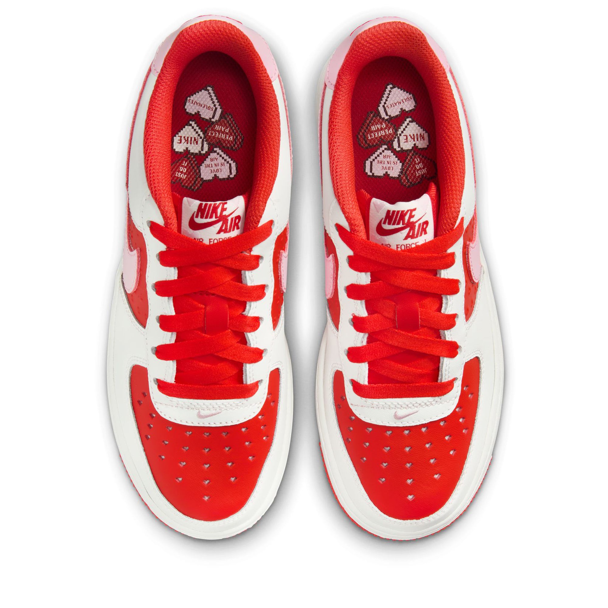 Nike Air Force 1 'Valentine's Day' GS Sneakers - Summit White/Pink Foam - Valentine's Gift, Casual Wear & School Shoes for Girls