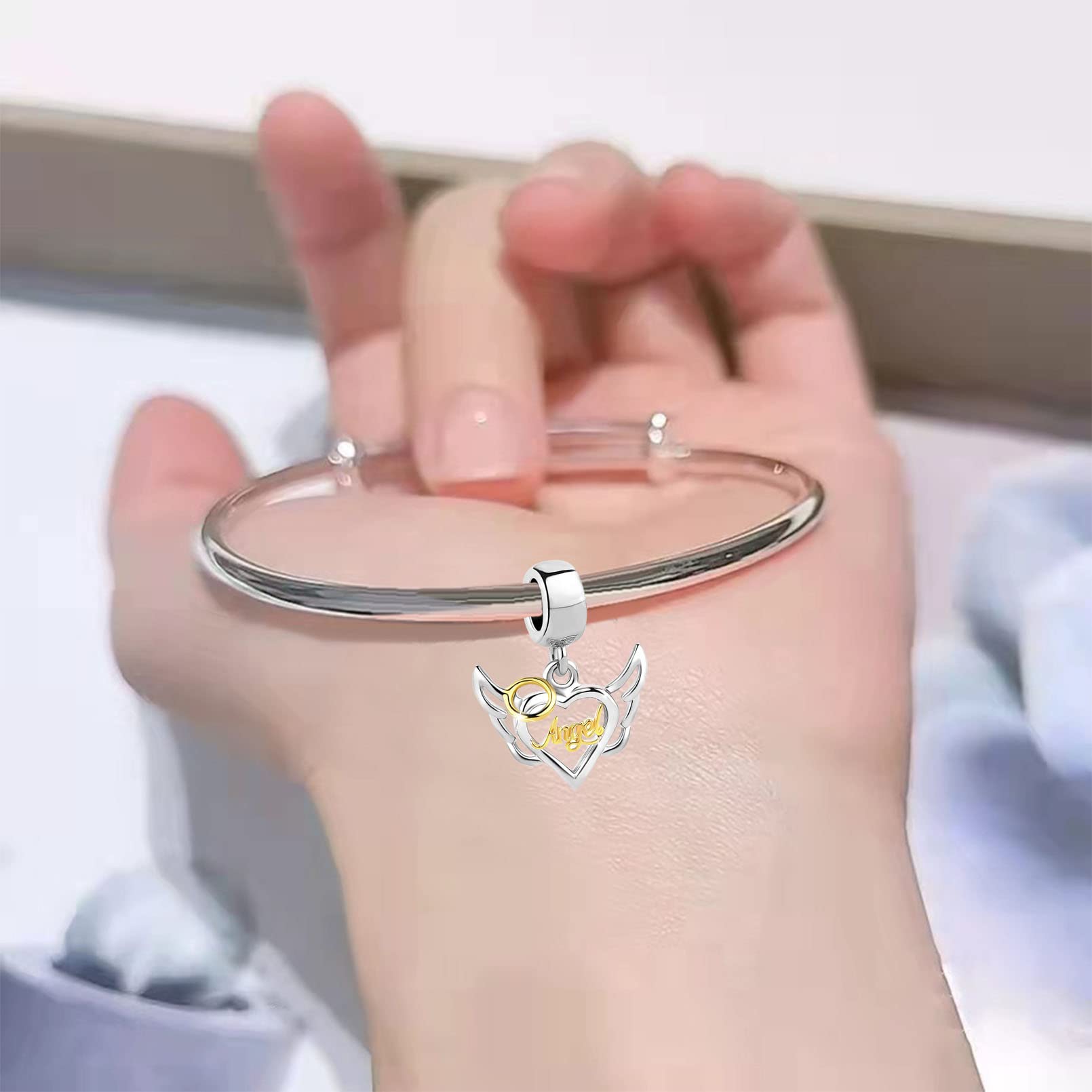 Guardian Angel Charm Pendant for Pandora Bracelets - Dangle Charm for Women, Gift for Birthday, Christmas & Special Occasions | Perfect for Jewelry Making, DIY Crafts & Personalized Gifts