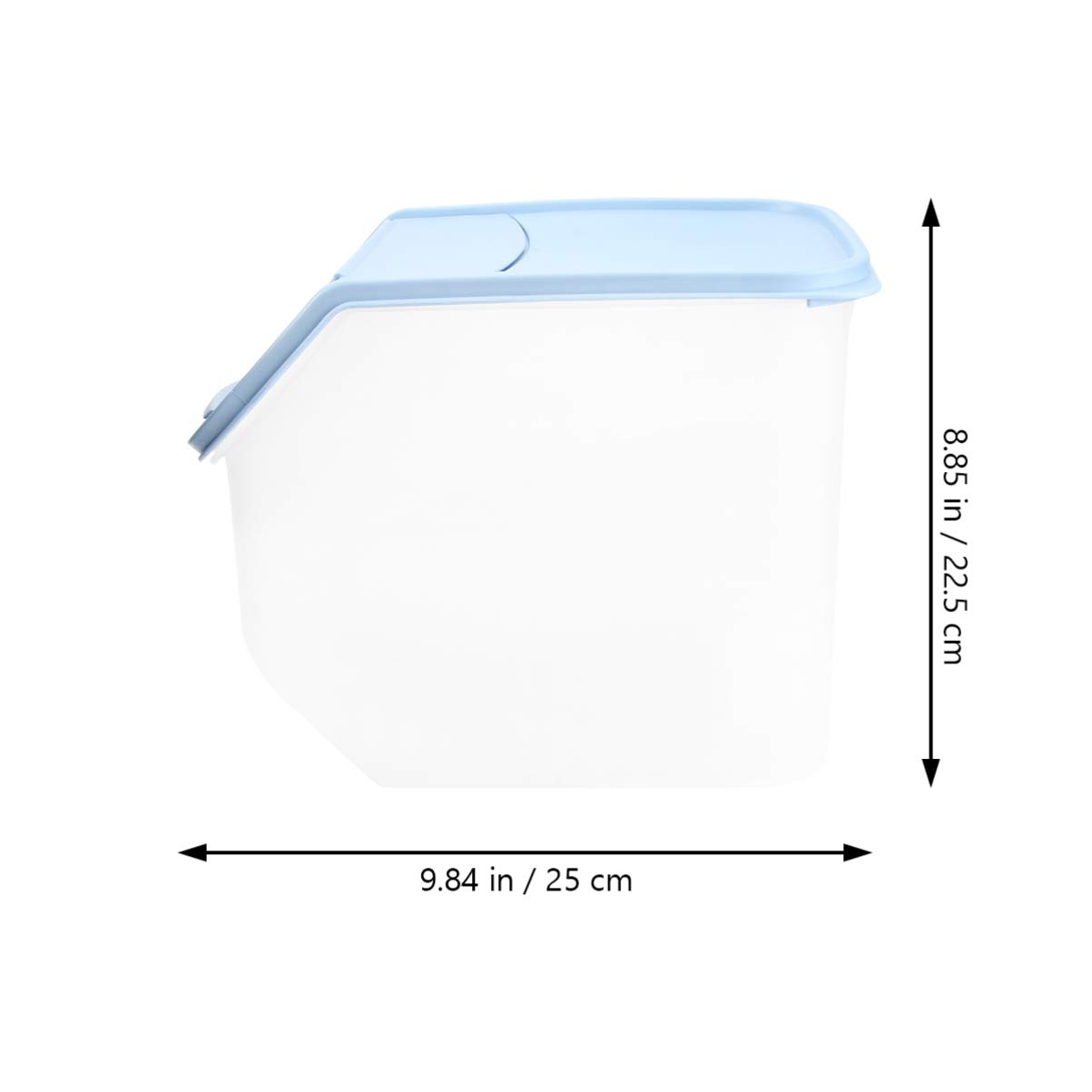 Cabilock Large Plastic Rice Storage Container with Dispenser - 10L Food Grain Holder for Rice, Flour, Cereal, Bread - Airtight Pantry Organizer for Kitchen, Home, Office (Blue) - Perfect for Meal Prep, Bulk Food Storage & Space Saving