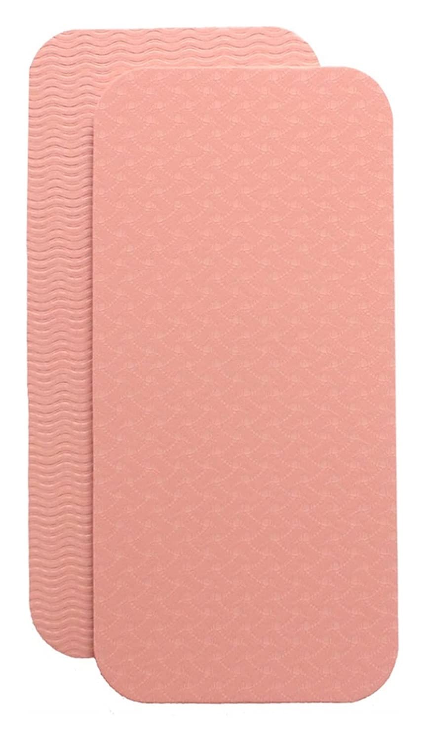 Non-Slip Yoga Mat & Exercise Pad Set - 2pcs Pink Portable Fitness Mats for Gym, Yoga, Pilates & Home Workouts - Anti-Slip Knee & Wrist Cushion Accessories Kit for Women & Men