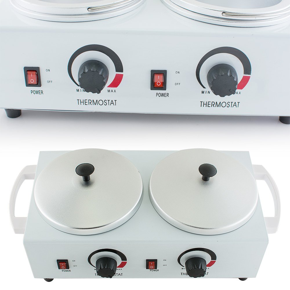 110V Professional Double Wax Warmer - Electric Heater for Facial & Body Waxing - Adjustable Temperature SPA Machine - Fast Heating & Easy to Use - Perfect for Home Salons, Spas & Beauty Clinics (USA)