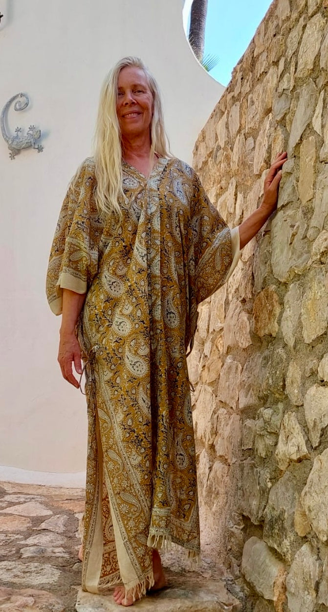 Flori Kaftan - Women's Flowy Summer Beach Dress with Boho Print | Perfect for Vacation, Poolside, and Resort Wear