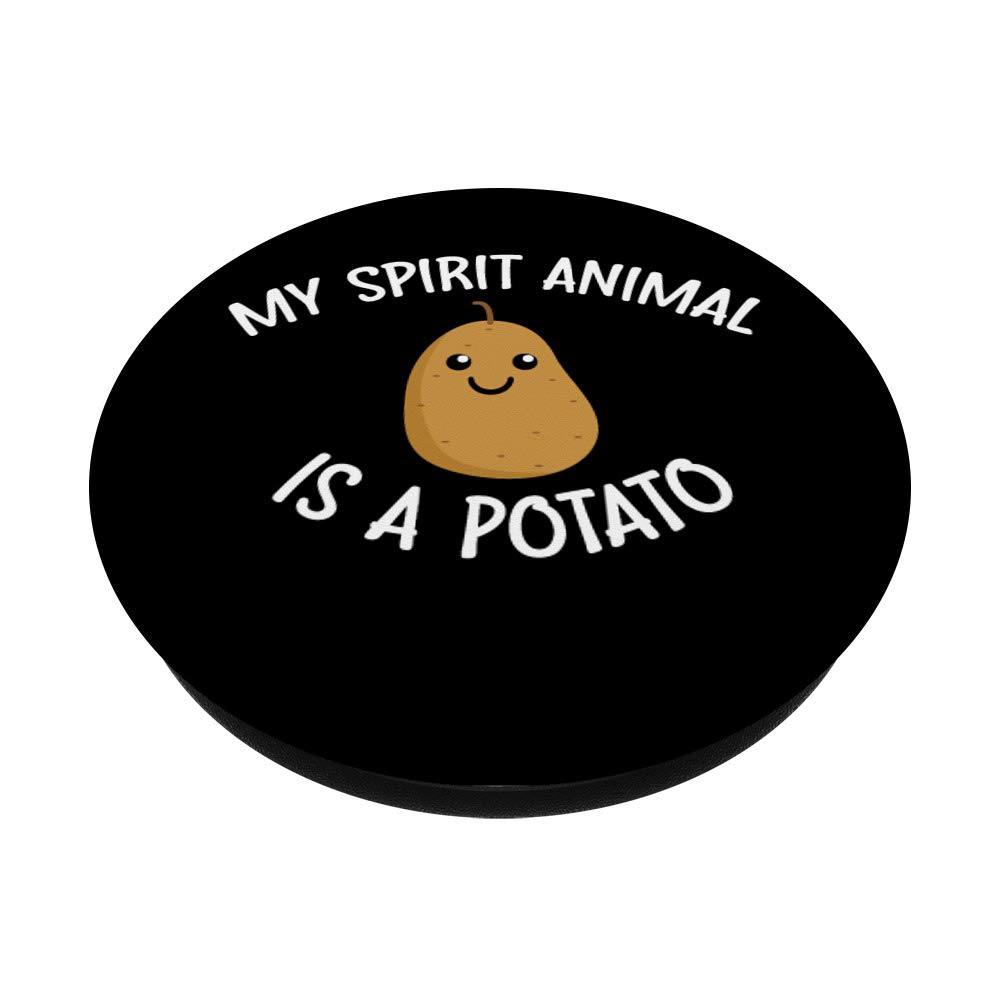Funny Potato Lovers PopSockets Grip & Stand for Phones & Tablets - My Spirit Animal Is A Potato Design - Perfect for Potato Enthusiasts, Office Humor & Everyday Use