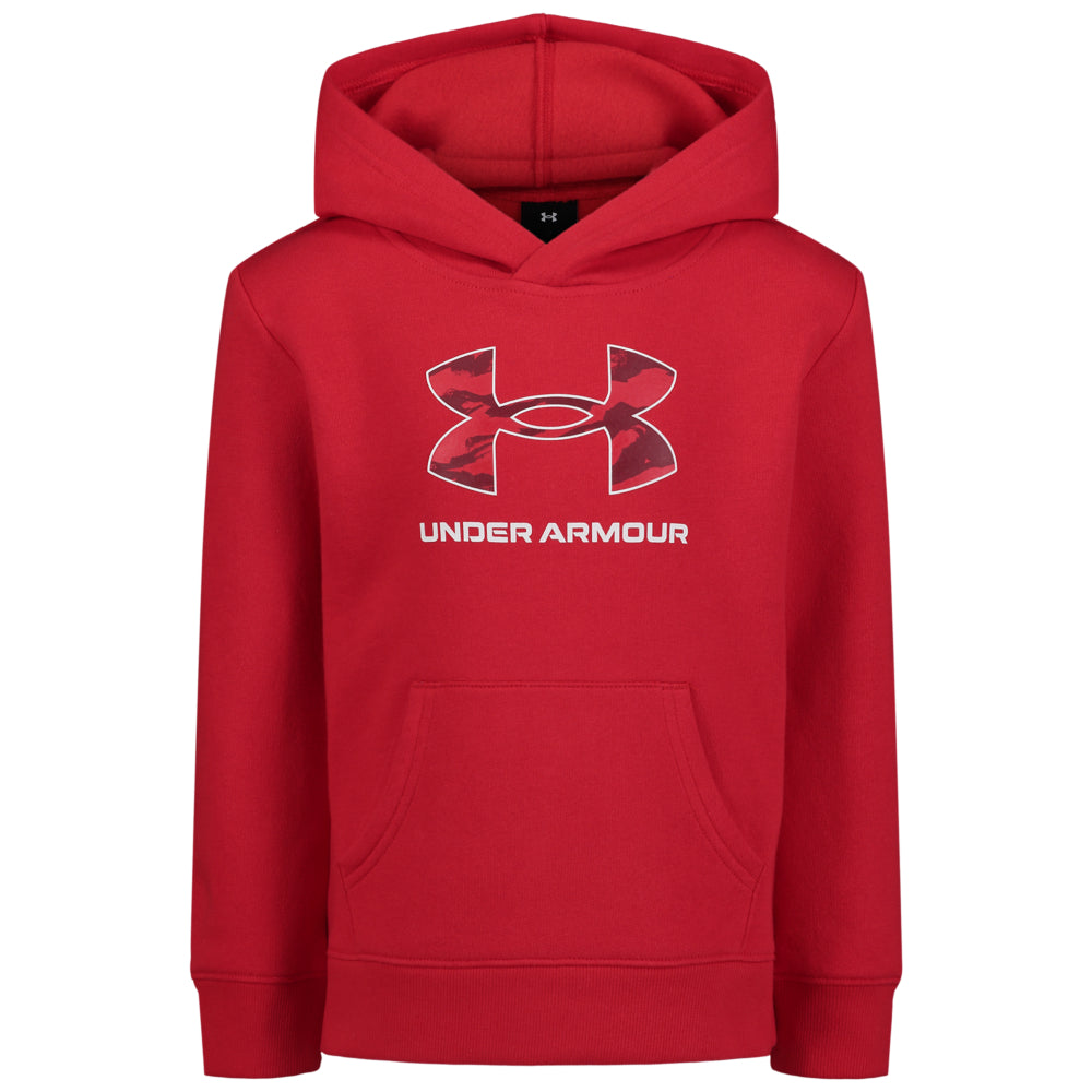 Under Armour Boys' Rival Print Fleece Hoodie - Warm & Comfortable Toddler Pullover for Outdoor Play & Winter Activities