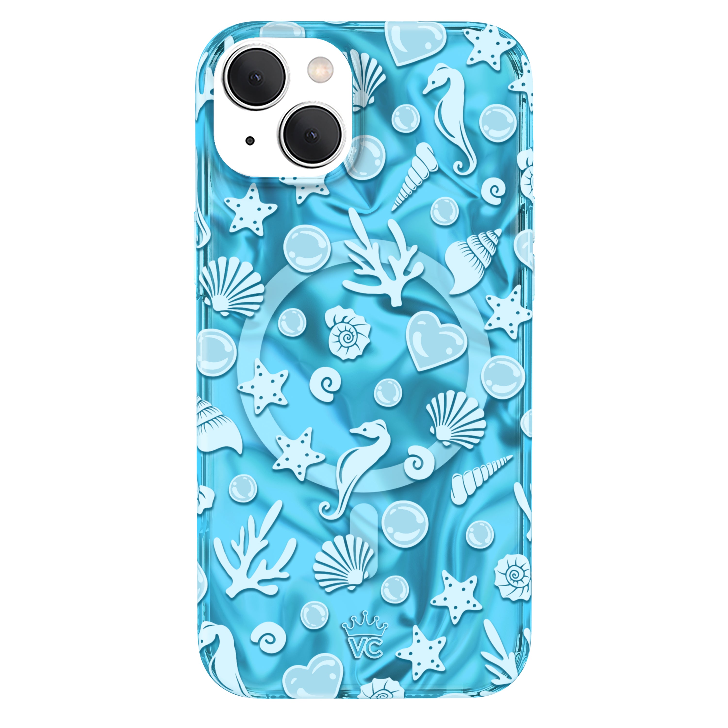 Aquamarine Holographic iPhone Case - Protective & Stylish Cover for iPhone 13/14/15 - Perfect for Everyday Use, Travel & Gifting