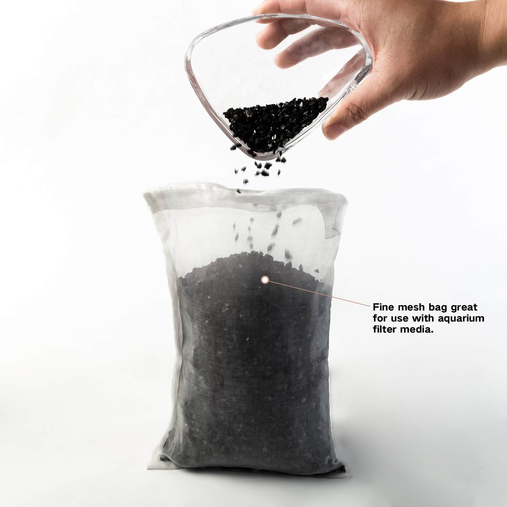 Premium Aquarium Filter Media Bag - Fine Nylon Mesh & High Flow Design with Zipper - Ideal for Fish Tank, Reef, and Pond Filtration Systems