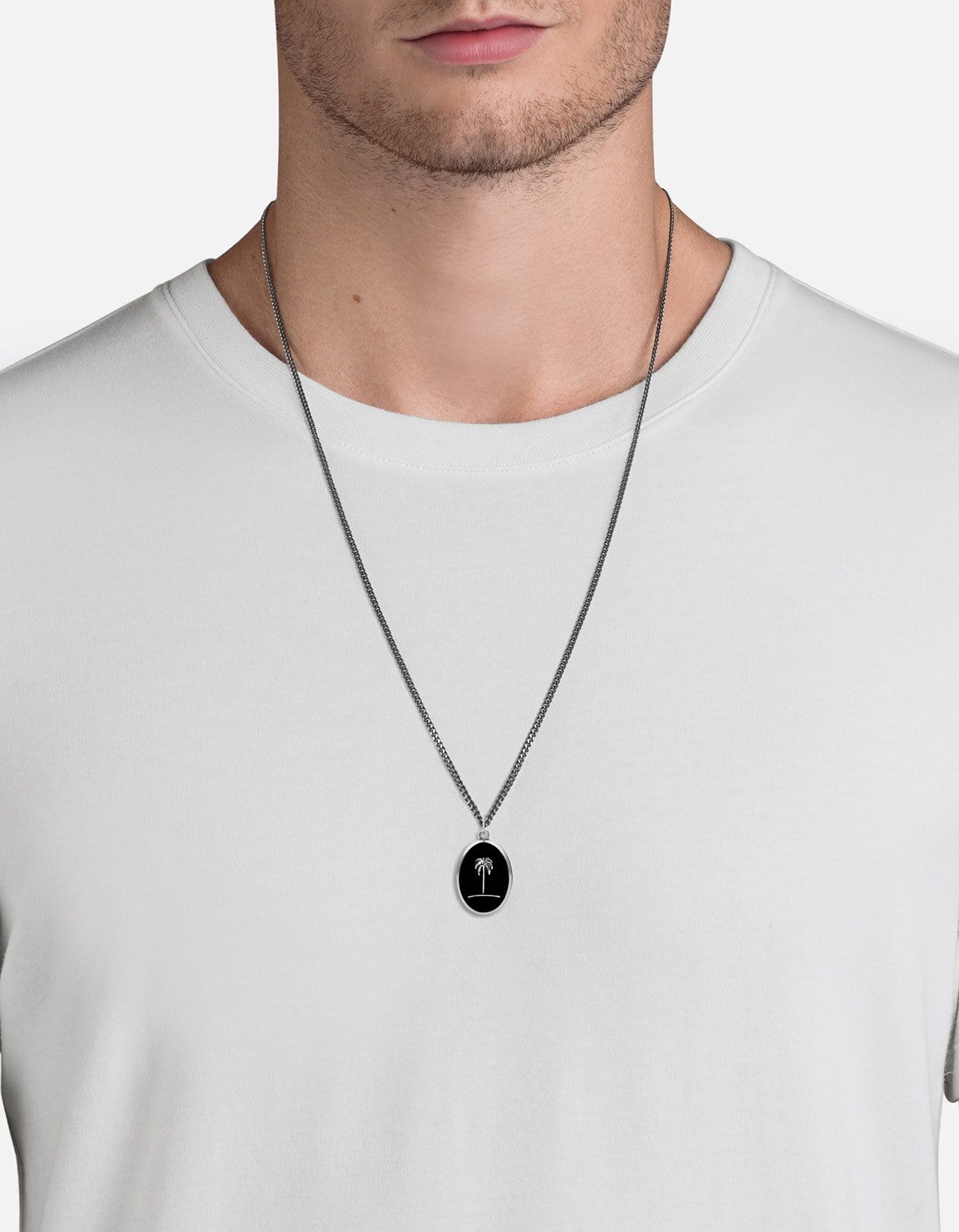 Stylish Palm Tree Necklace - 925 Sterling Silver with Black Accents | Perfect for Beach Vacations, Summer Outfits & Tropical-Themed Parties