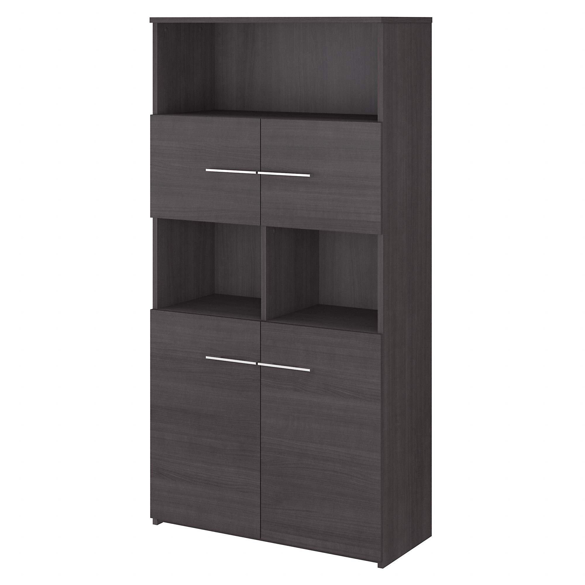 Bush Business Furniture Office 500 5-Shelf Bookcase with Doors - Stylish Storage for Home Office, Living Room & Study Organization