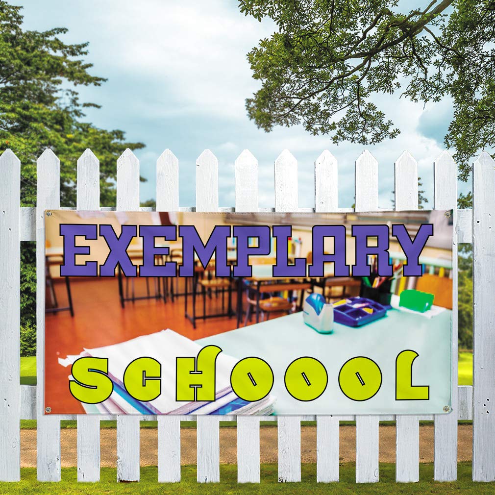 Durable Vinyl Banner 48x96 Inches - Weatherproof Outdoor School Advertising Sign with 8 Grommets for Education, Industrial & Yard Use | Perfect for Events, Sports & Business Promotion