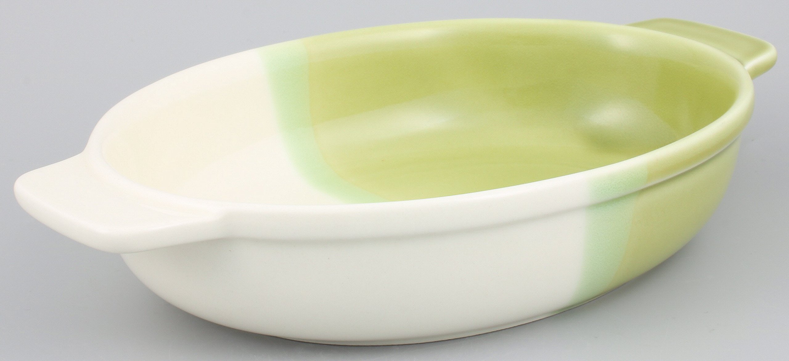 Santo Banko Ware 5756 Green Gratin Dish - Microwave & Oven Safe Half & Half Baking Pan - Perfect for Casseroles, Lasagna & Baked Desserts