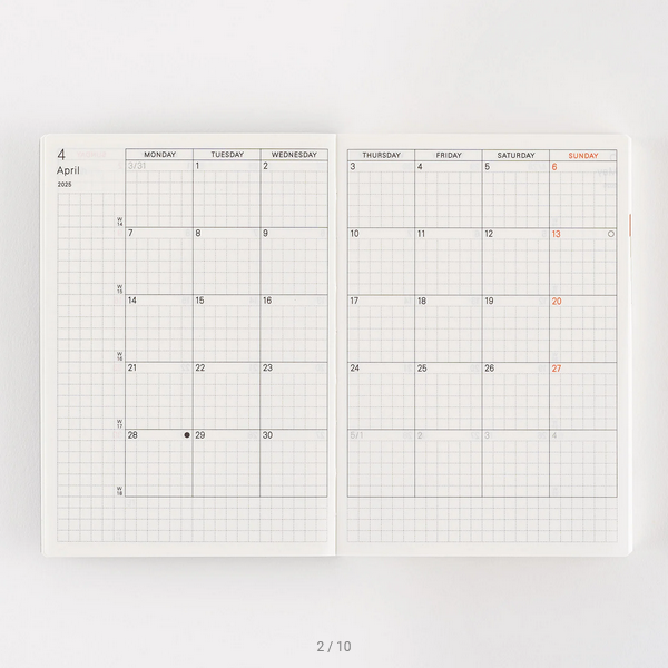 Hobonichi Techo 2025 English Planner - A6 Daily Planner with January Start (Monday) | Perfect for Journaling, Bullet Journal & Productivity Planning