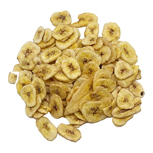 Crunchy Sweetened Banana Chips 1 LB Resealable Stand Up Bag | Healthy Dried Fruit Snacks for Salads, Yogurt & Desserts | Bulk Banana Slices for Kids, Office & Travel Snacking | Gluten-Free Vegan Treat
