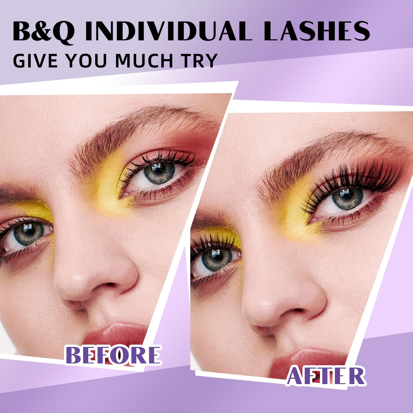 B&Qaugen DIY Lash Extension Kit - 280pcs Individual Lashes Cluster D Curl Eyelash Clusters with Bond & Seal Applicator Tool for Self Application (KIT,40D-D-9-16MIX) | Natural Looking Lashes for Daily Wear, Special Occasions & Professional Use