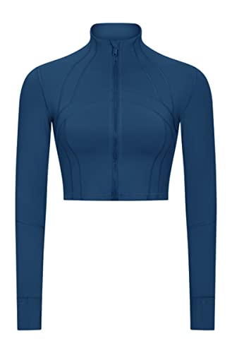 Blue Crop Jackets