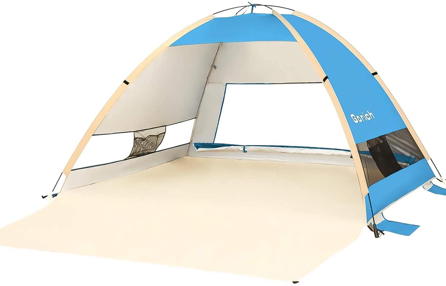 Gorich 4-Person Pop Up Beach Tent - Instant Sun Shelter with UV Protection, Lightweight & Portable for Camping, Fishing, Family Outings - Perfect for Beach Days, Picnics and Outdoor Adventures