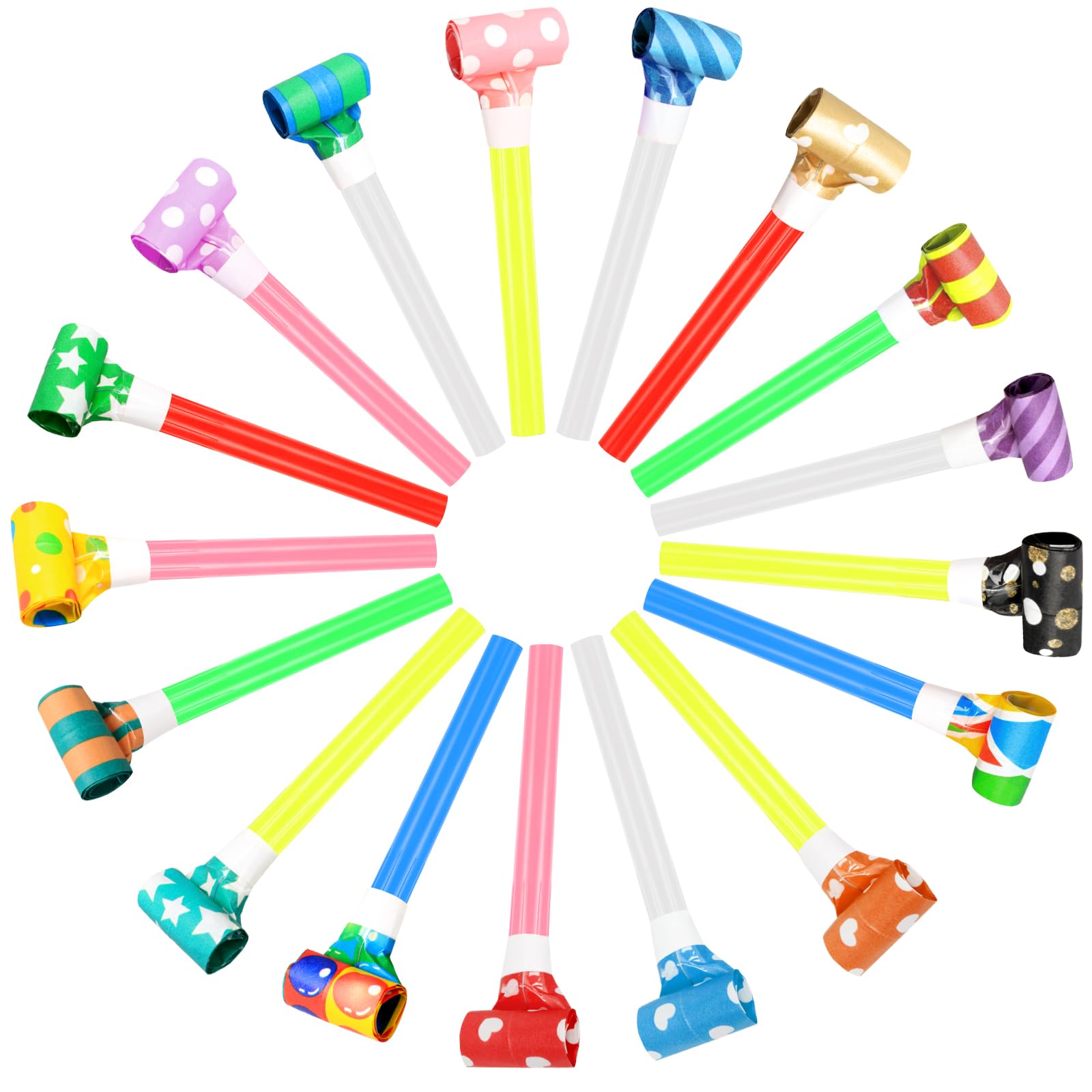 48Pcs New Years Party Noisemakers - Colorful Blowout Horns & Whistles for NYE, Christmas, Birthday Celebrations - Perfect for Countdown Events, Festive Gatherings & Holiday Parties 2025