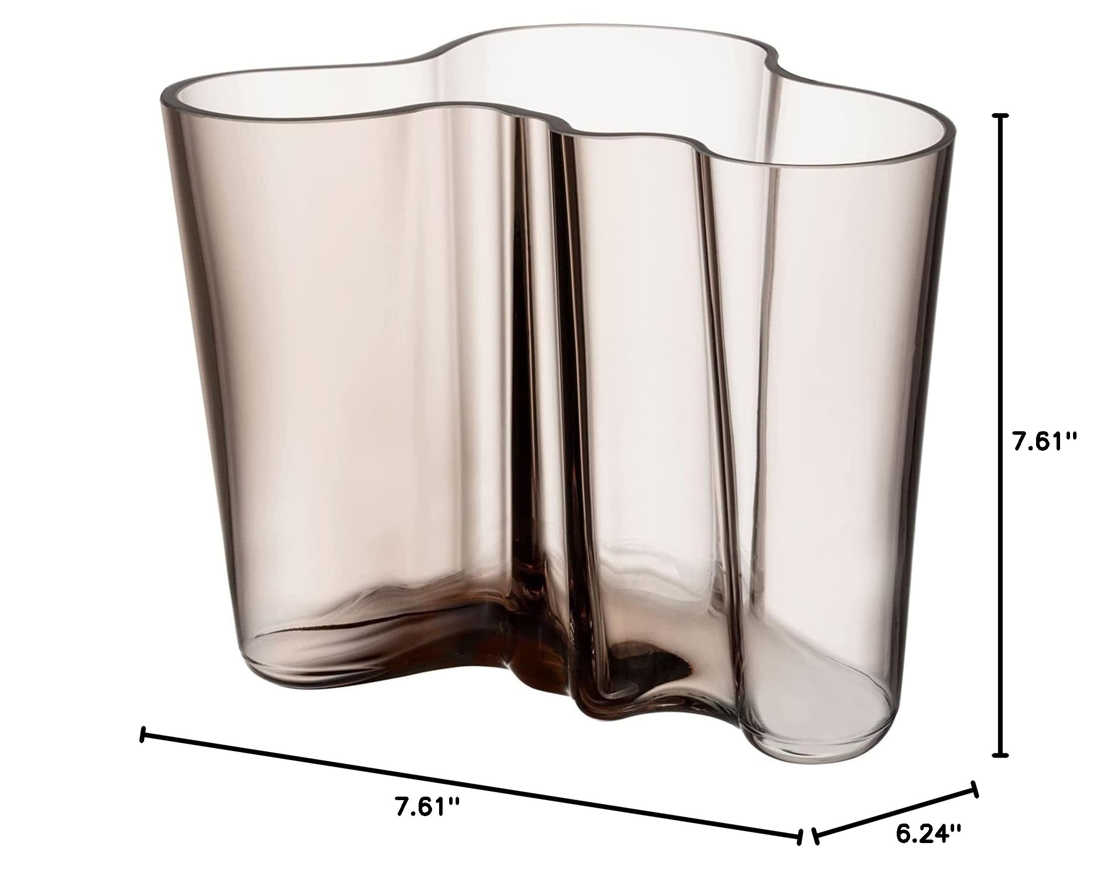 Iittala 1051436 Alvar Aalto Collection Crystal Glass Vase - Elegant Scandinavian Home Decor for Living Room, Dining Table & Wedding Centerpieces