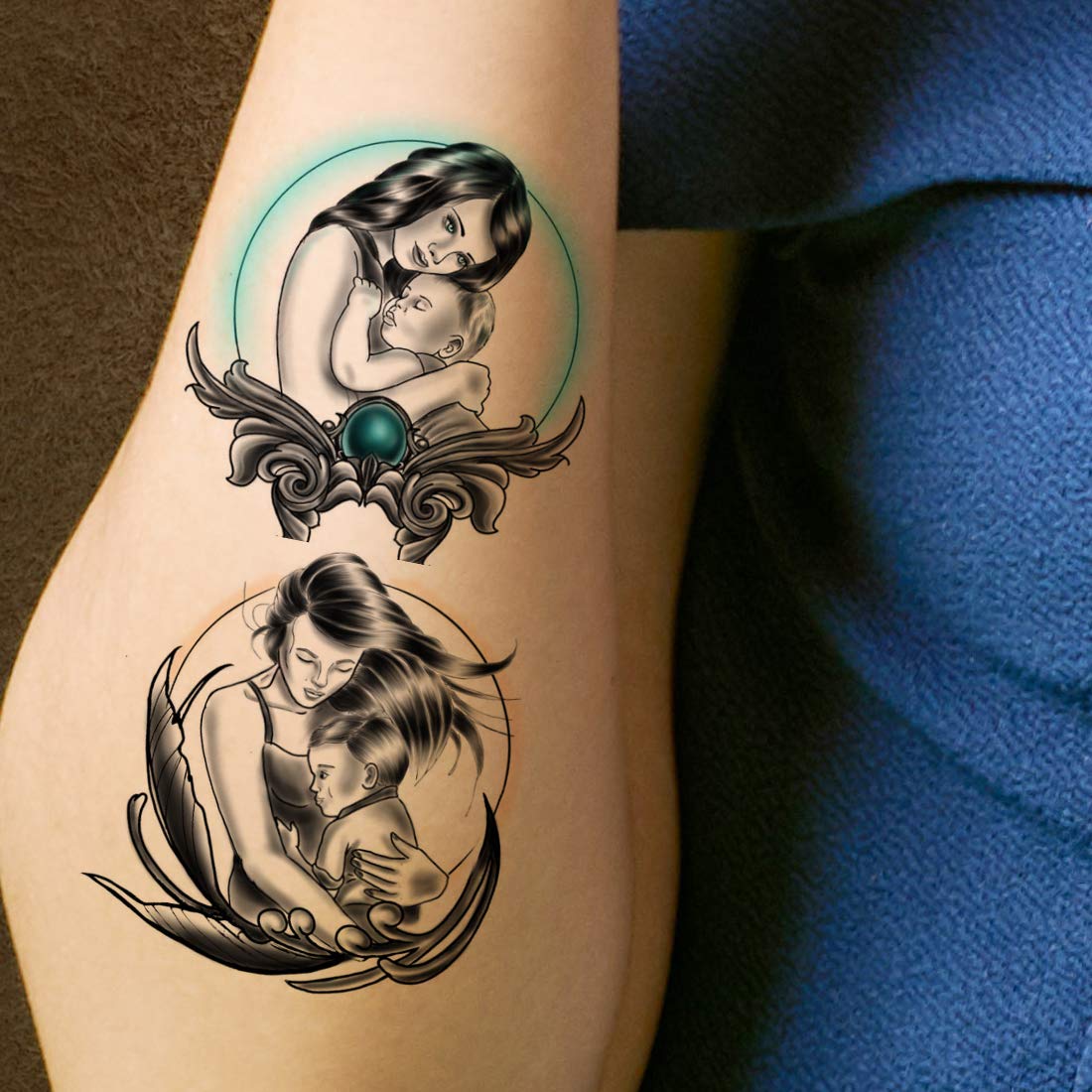 Voorkoms Maa (Mom) Temporary Tattoo for Baby, Men & Women - Waterproof Body Art for Moms, Parents & Family - Perfect for Mother's Day, Birthdays & Special Occasions
