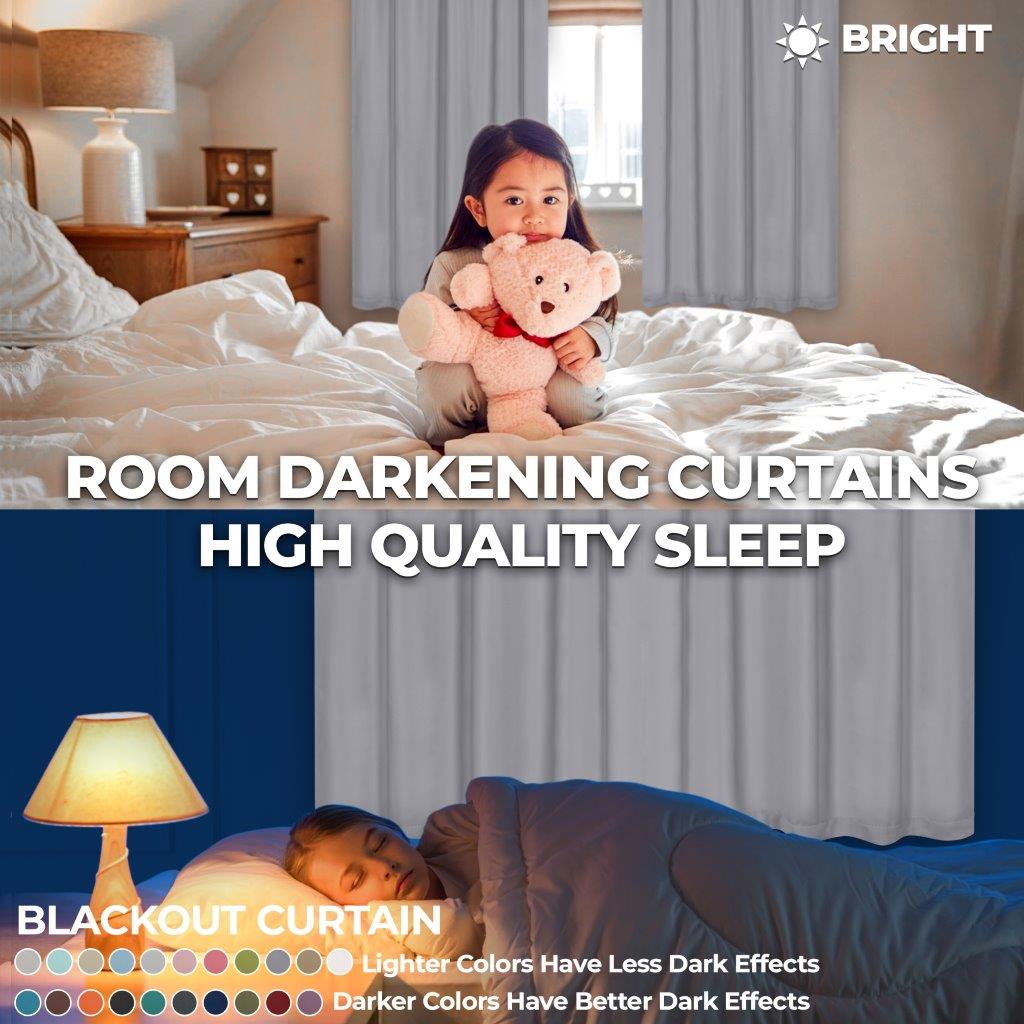 Blackout Curtains with Grommet Top - Solid Classic Modern Window Treatment for Bedroom & Living Room - Noise Reducing & Energy Saving