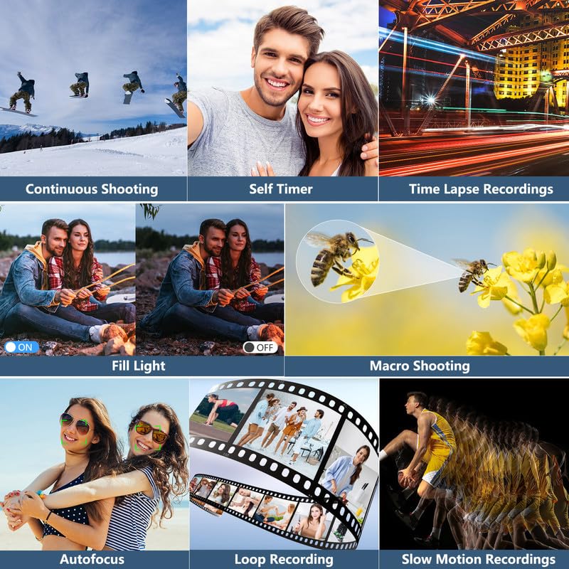 4K Digital Camera for Photography & Vlogging - 18X Zoom Retro Camera with 3