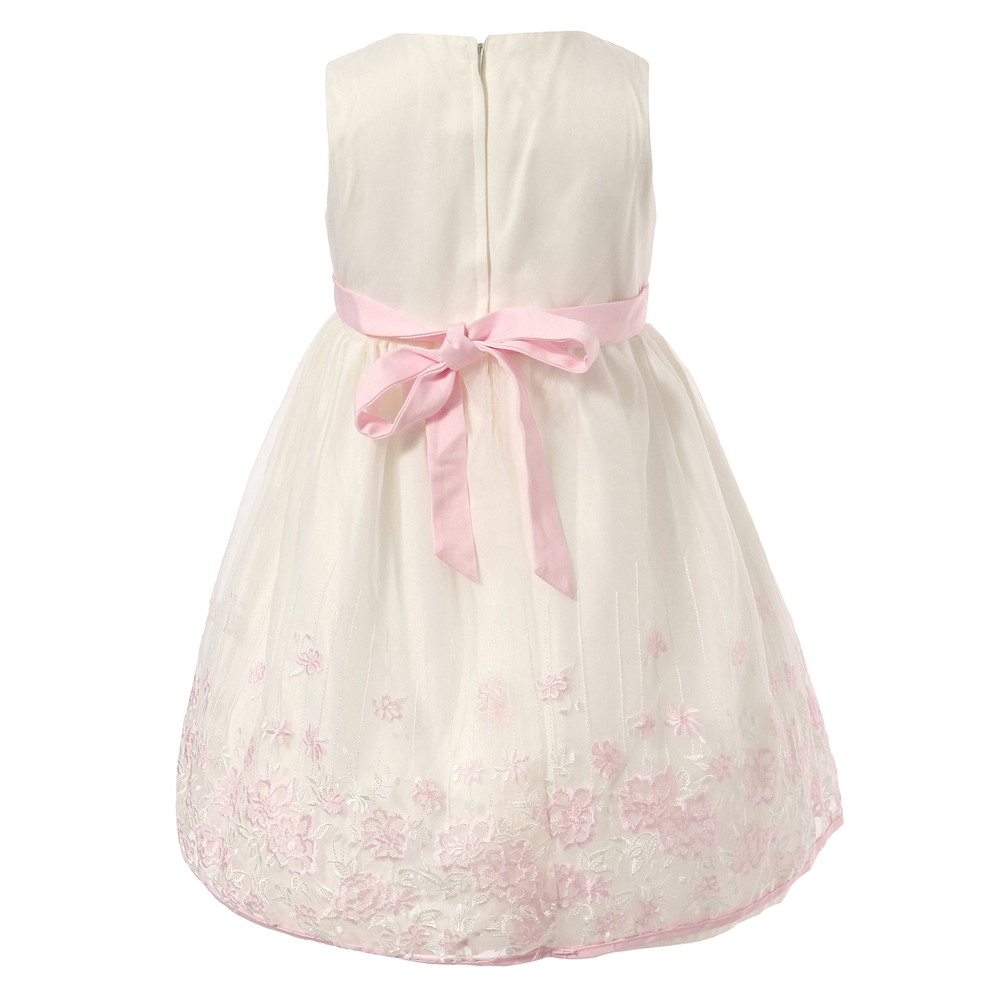 Richie House Girls' Floral Embroidered Pink Dress RH0817 - Perfect for Birthday Parties, School Events & Special Occasions