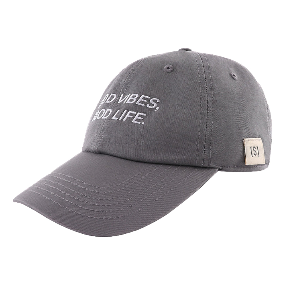 ASUSL GOOD VIBS Dad Hat - Grey | Adjustable Baseball Cap for Men & Women | Perfect for Outdoor Activities, Sports & Casual Wear