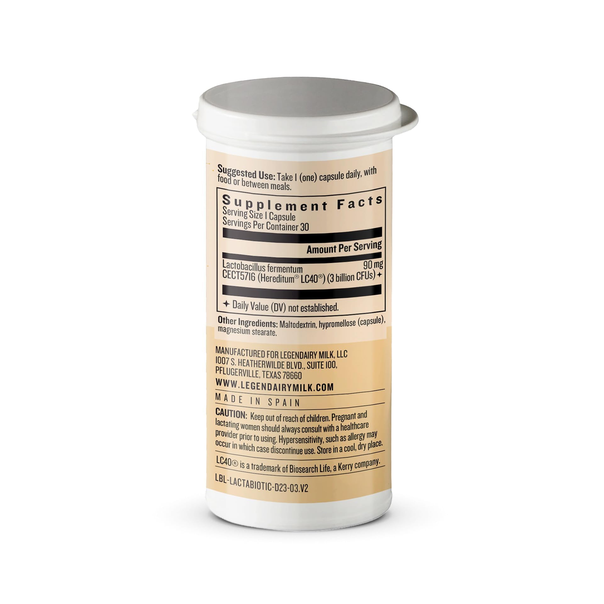 Legendairy Milk Lacta-Biotic Breastfeeding Probiotic Supplement - Supports Lactation, Breast & Gut Health for Moms & Immune Health for Babies - 30 Capsules - Perfect for Nursing Mothers Seeking Digestive and Immune Support