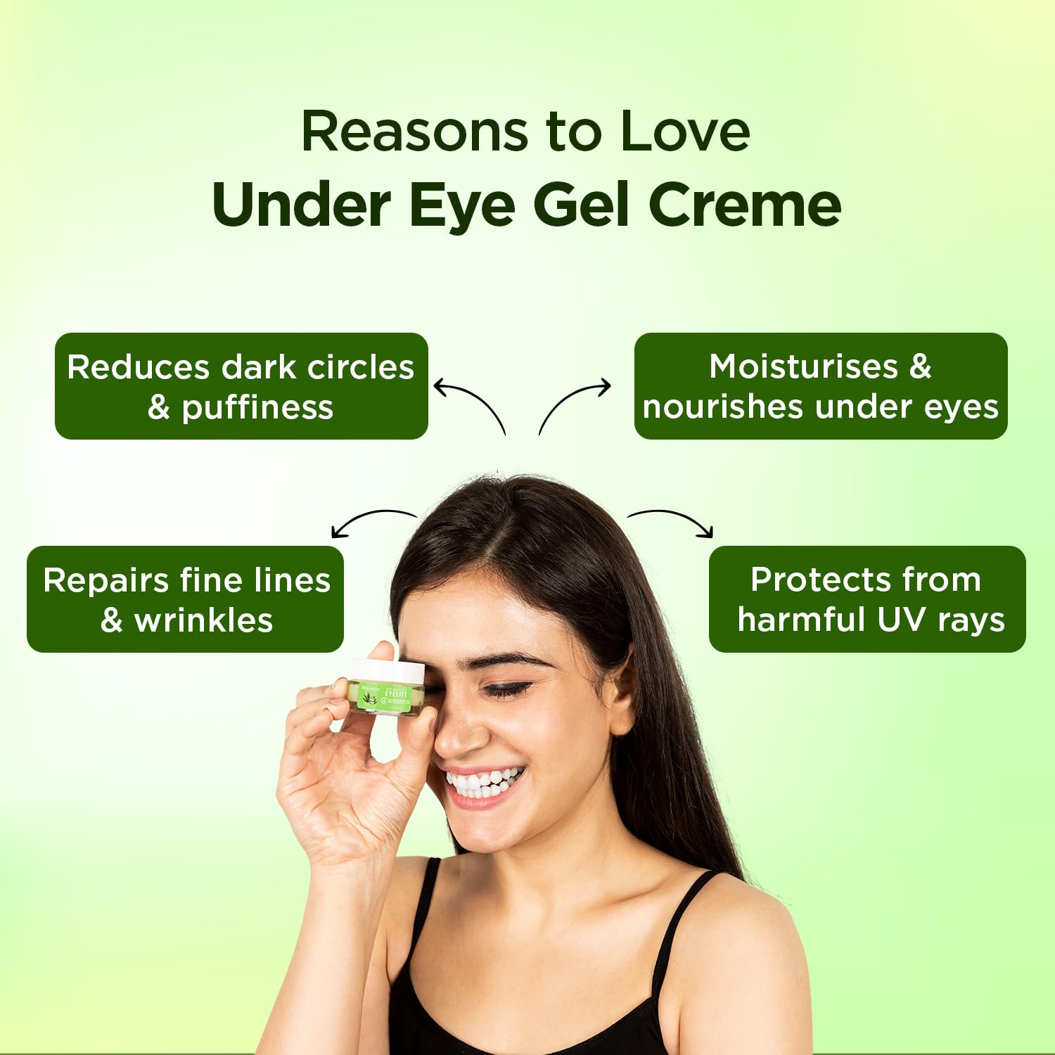 Bella Vita Organic EyeLift Hydrating Natural Under Eye Cream Gel - Dark Circles, Puffy Eyes & Wrinkle Treatment for Women & Men (20g) | Day & Night Use for Brighter, Youthful Eyes
