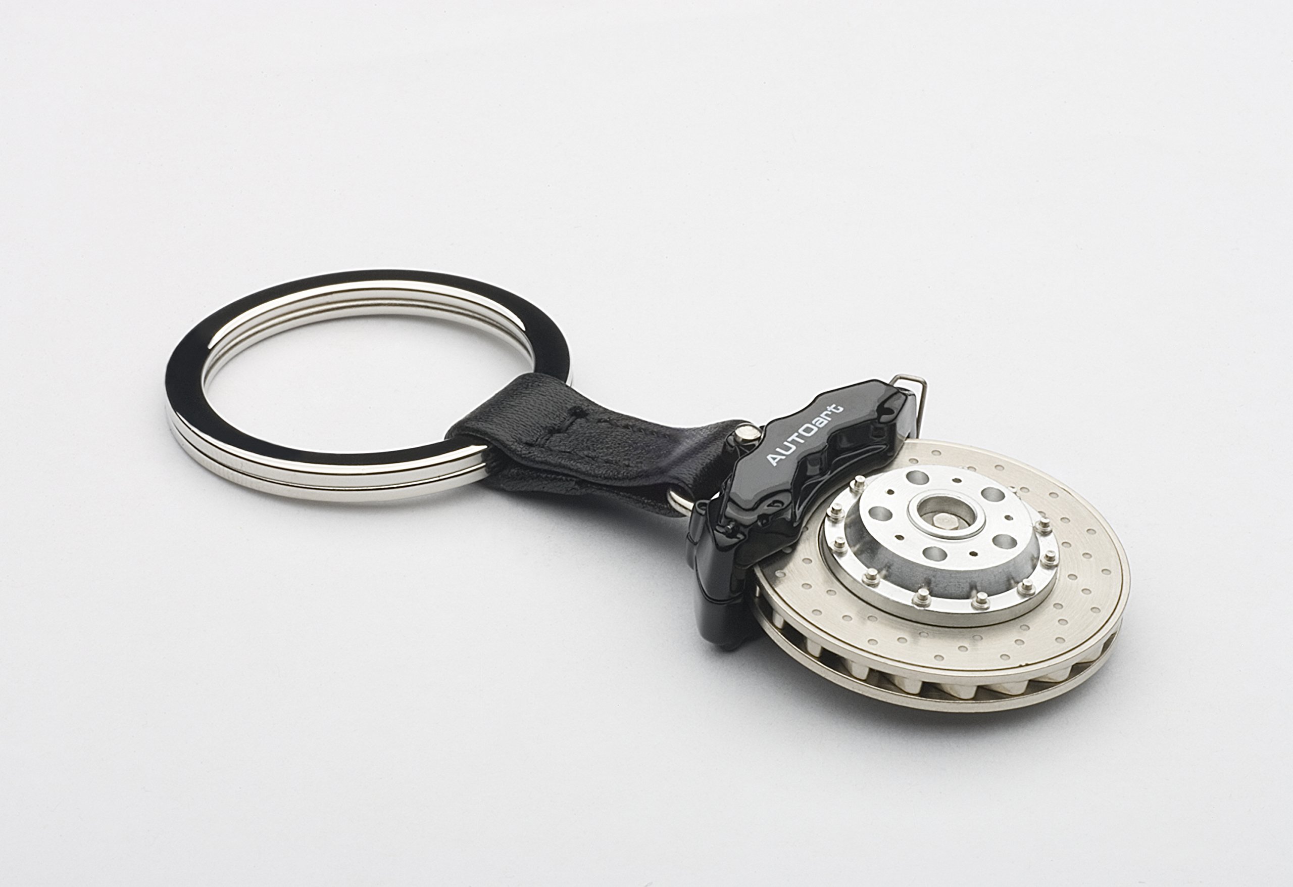 AUTOart 40093 Black 6-Pot Caliper Brake Disc Keychain - Perfect for Car Enthusiasts & Automotive Gifts