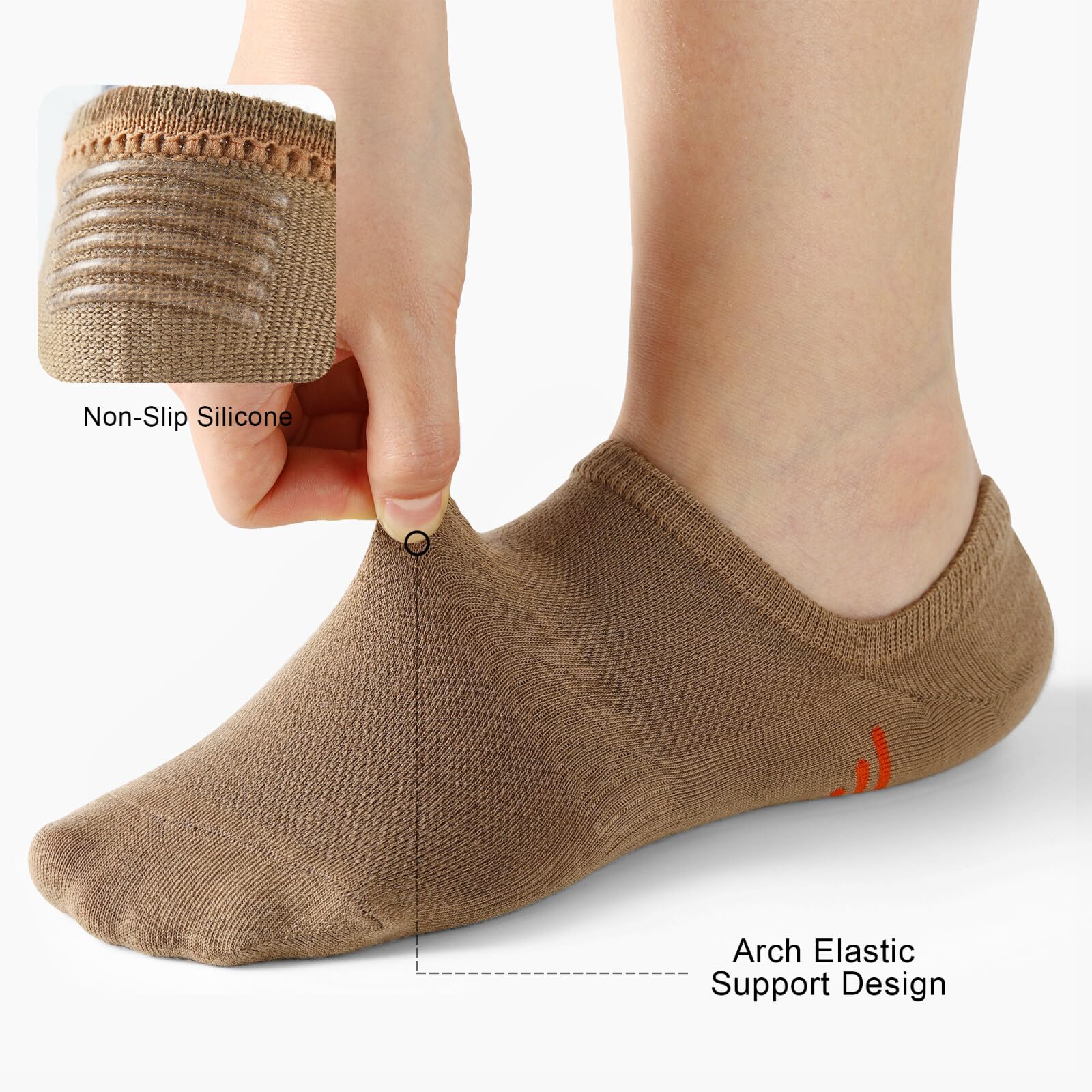Honeysea 7 Pairs No Show Socks for Women & Men - Low Cut Invisible Ankle Socks, Breathable Athletic Non-Slip Socks with Multi Color Options - Perfect for Running, Gym, Workout & Daily Wear