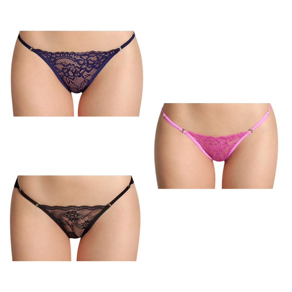 Beso Women's Sexy Lace Bikini Panties - 3 Pack Soft Comfortable Underwear for Date Night, Sleepwear & Everyday Wear