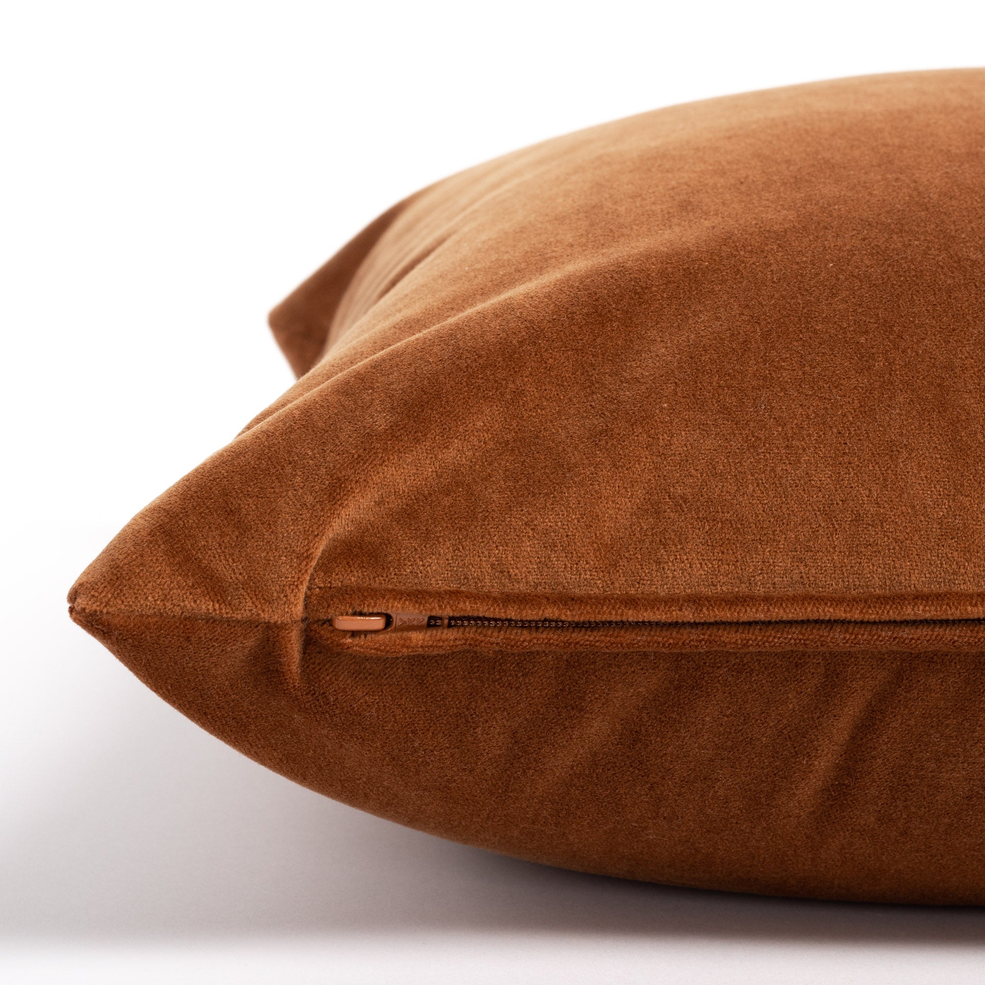 Luxury Mason Velvet 20x20 Throw Pillow Cover - Soft Decorative Square Pillow Case in Rich Cognac Brown - Perfect for Sofa, Bed, Couch & Home Decor