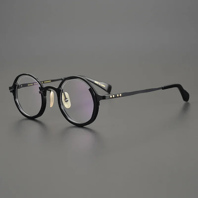 Aror Unisex Full Rim Round Titanium Acetate Eyeglasses 49453 - Lightweight & Durable Frame for Men & Women - Perfect for Reading, Work & Everyday Use